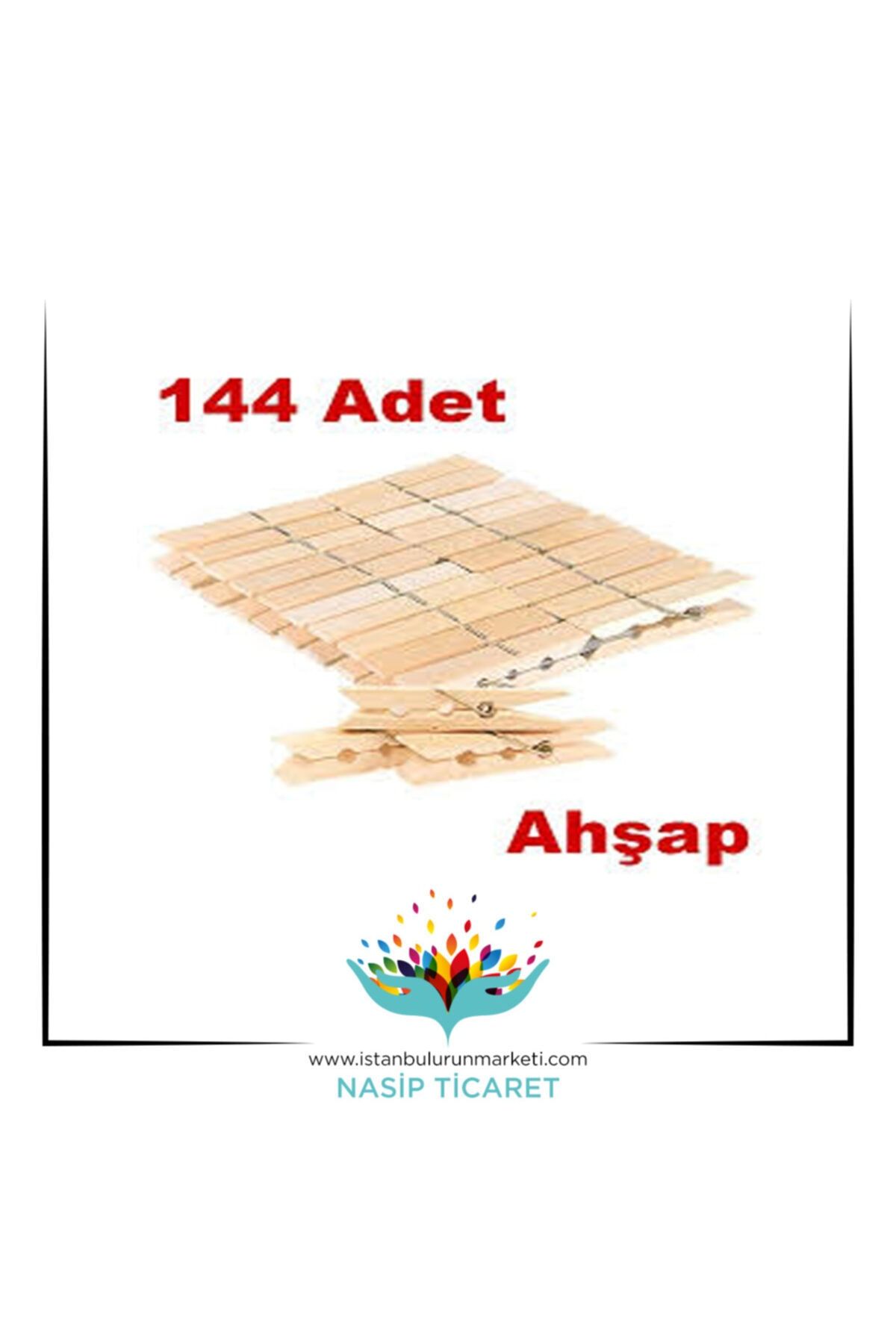 AKYAZI Ahşap Çamaşır Mandalı 144 Adet