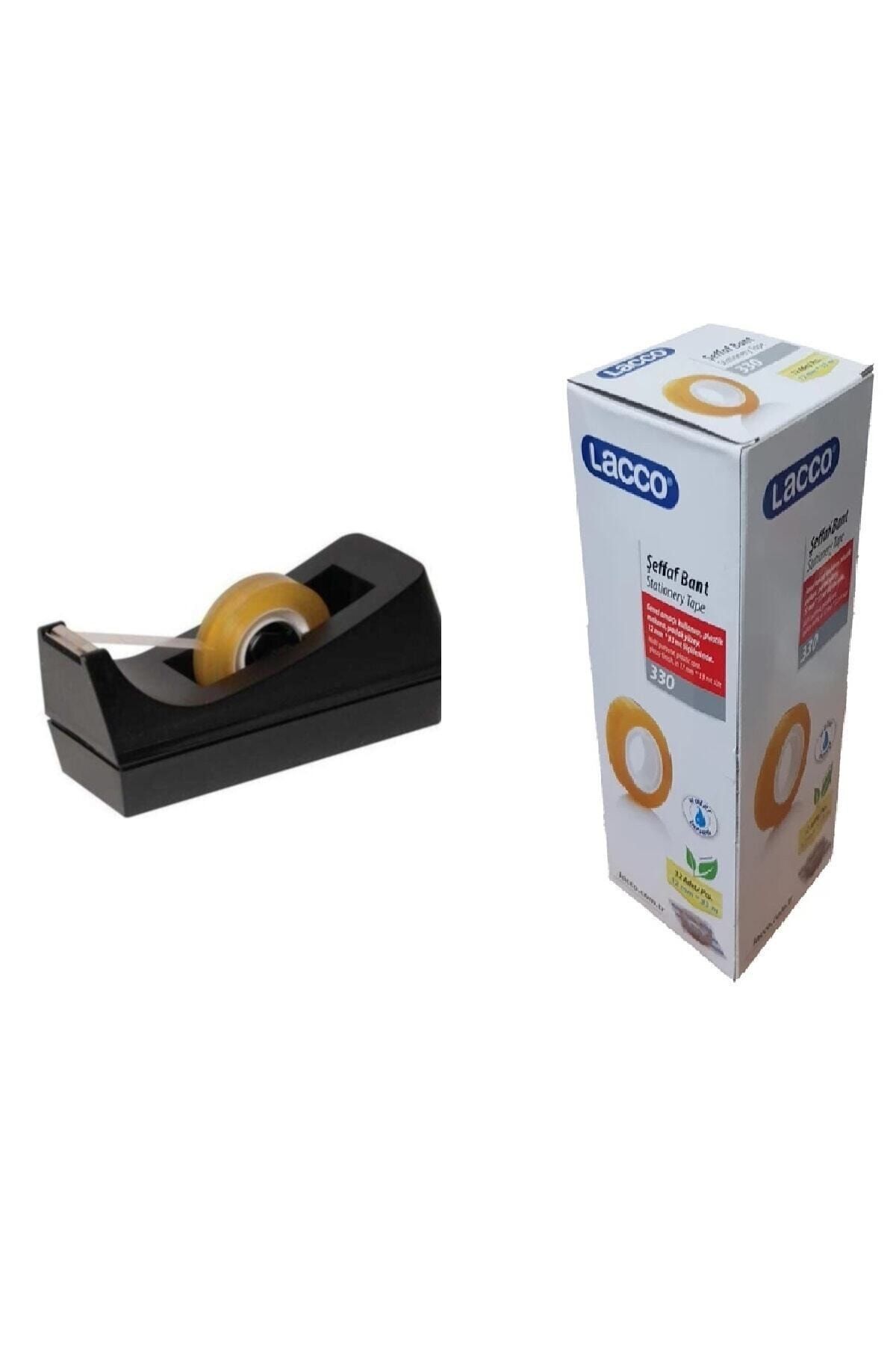 KRAF Lacco 12x33 Şeffaf 12'li Büro Bandı Ve 12x33 Bant Makinesi Seti