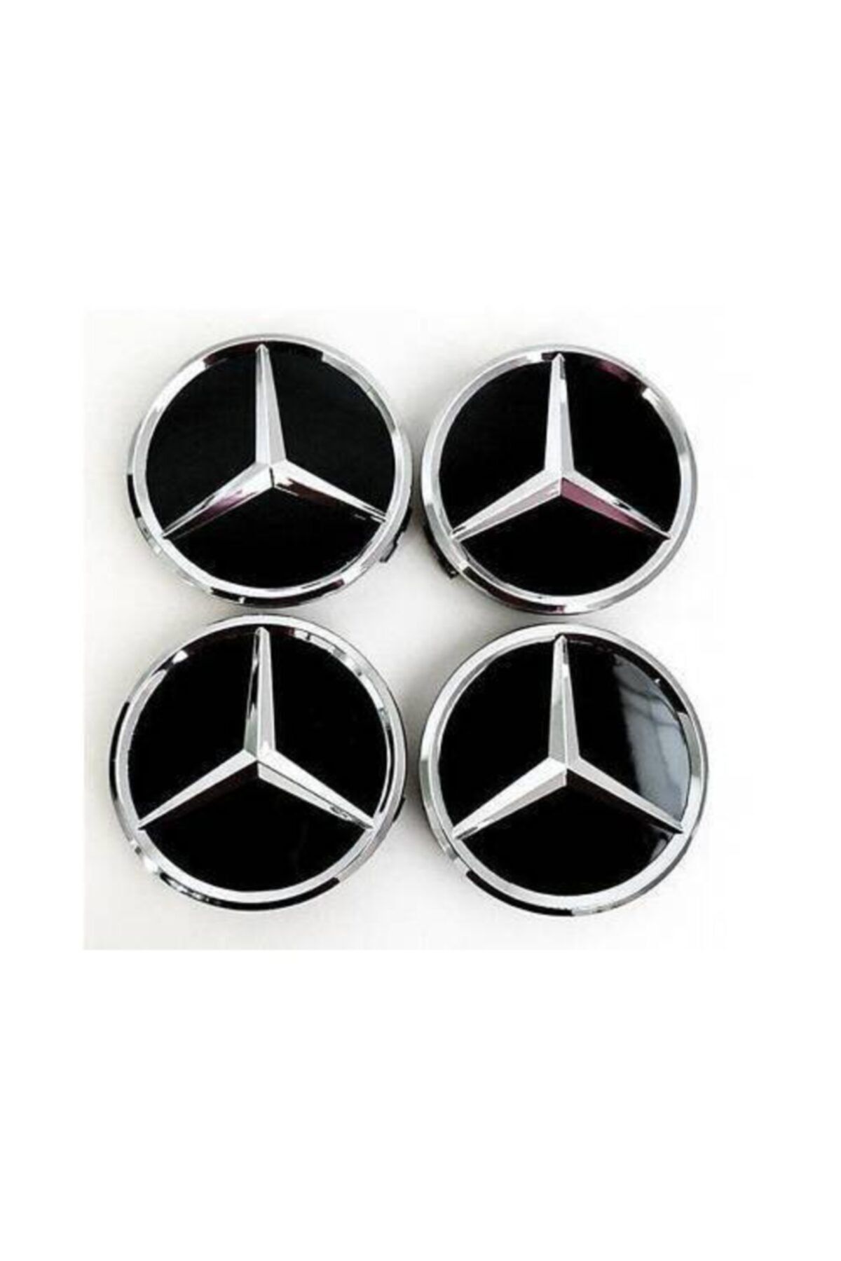 MERCEDES Jant Göbeği-w124 Kasa-siyah-krom-4 Adet-dıştan 7.5cm Içten 6.9cm-1985-1996 Model