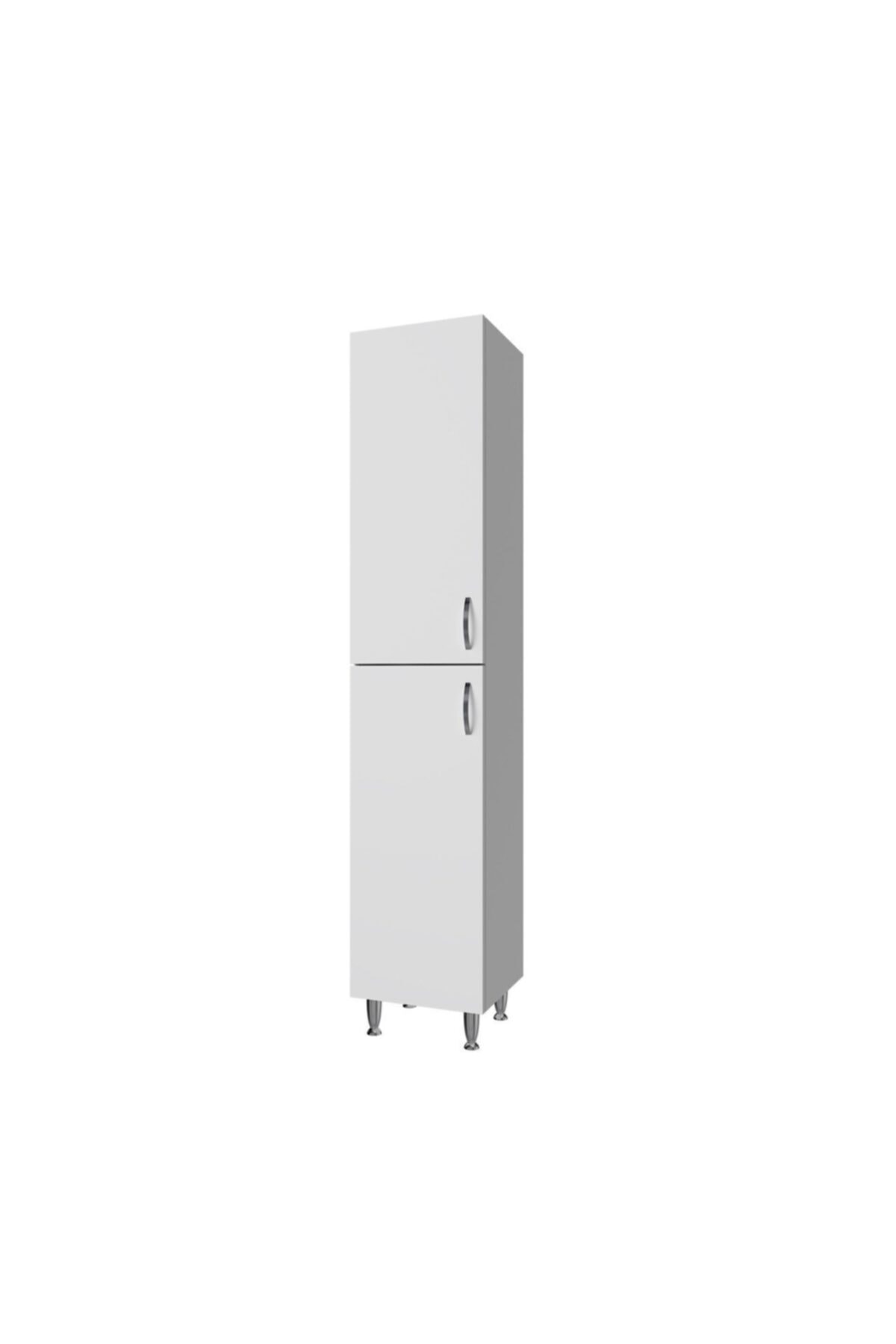 banos Bd1 Metal Ayaklı 2 Kapaklı Beyaz 165 X 35 Cm Banyo Boy Dolabı