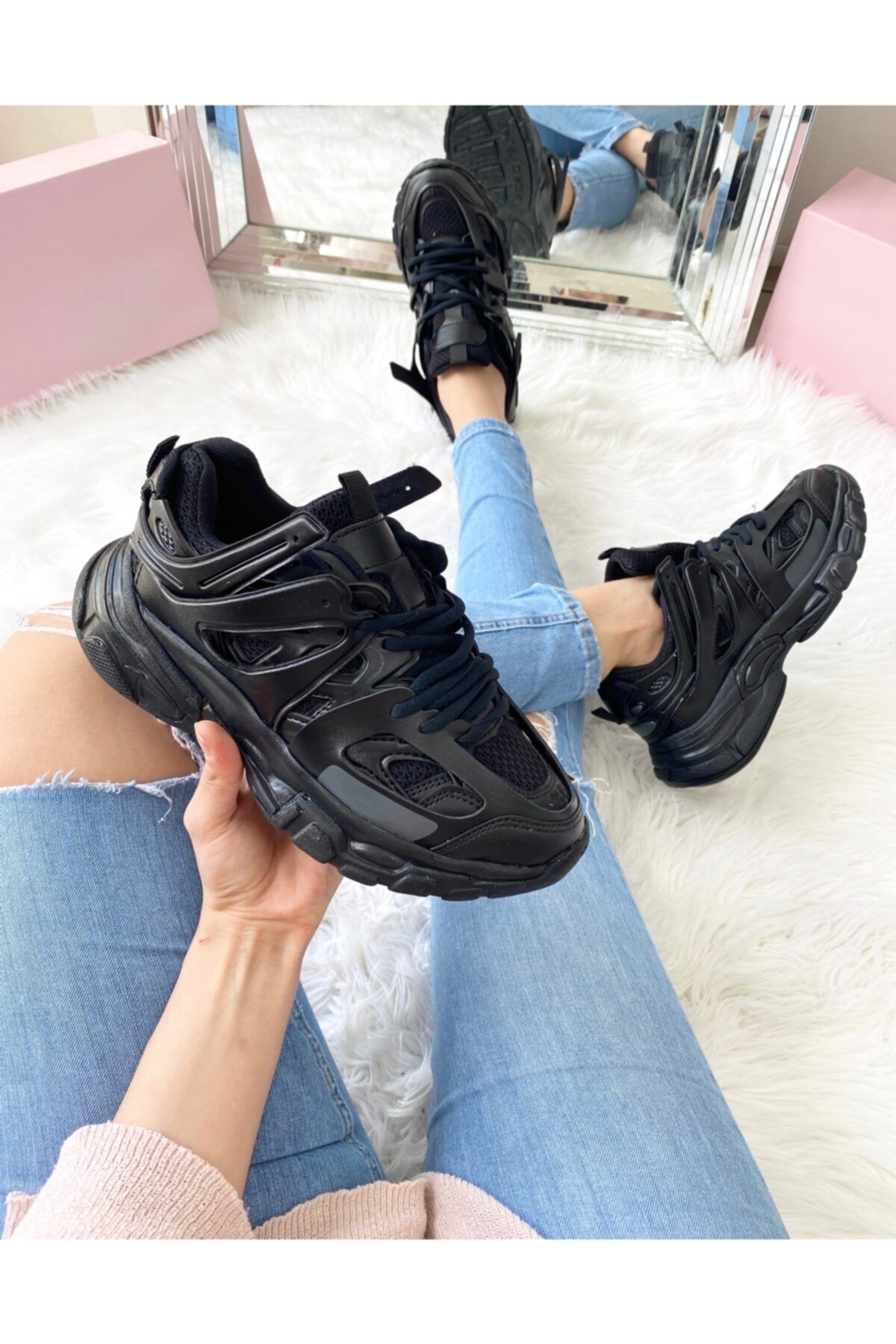 ELSESHOES Unısex Sıyah Sneaker