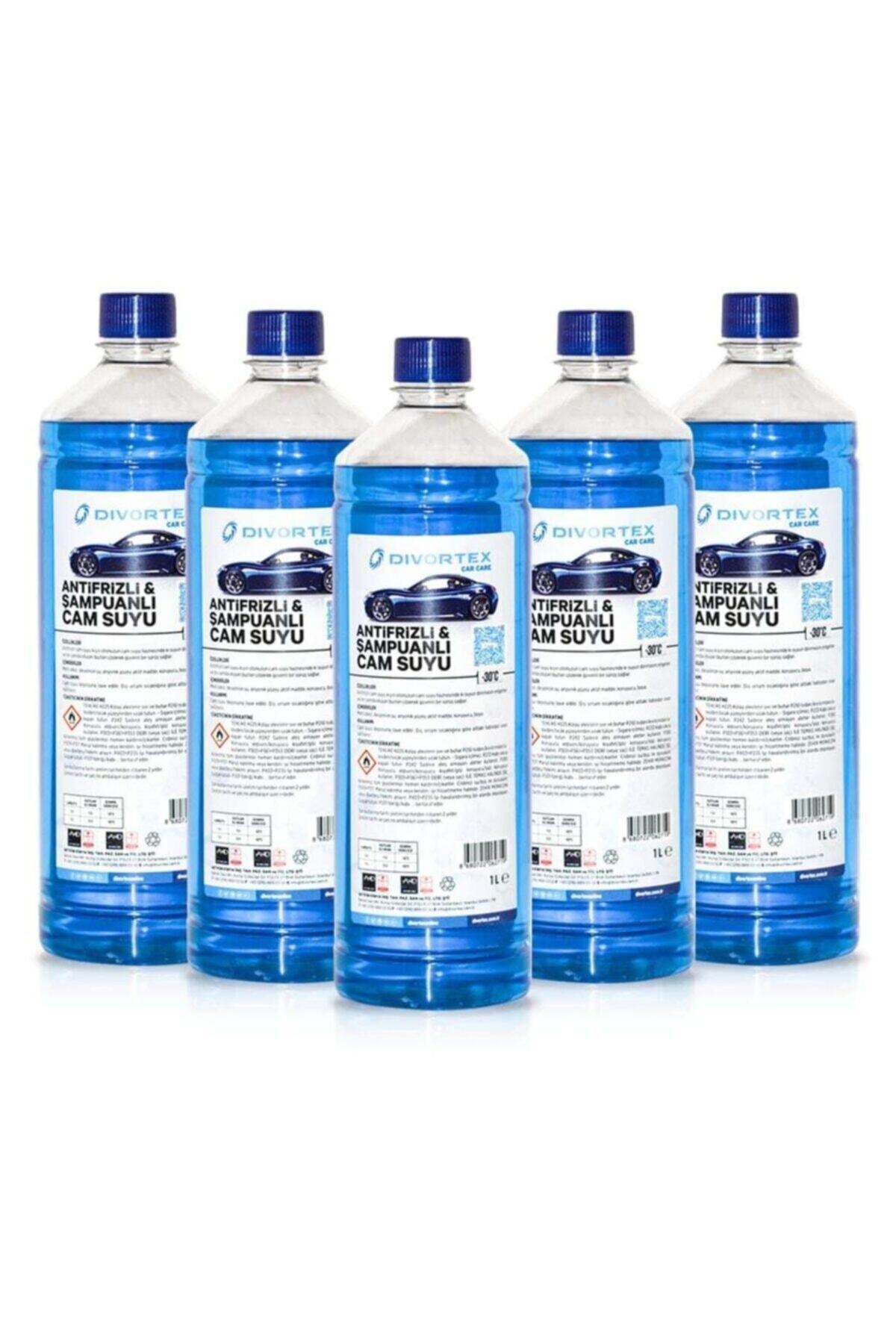 Divortex - 30° Antifrizli Şampuanlı Cam Suyu 1 lt x 5 Adet
