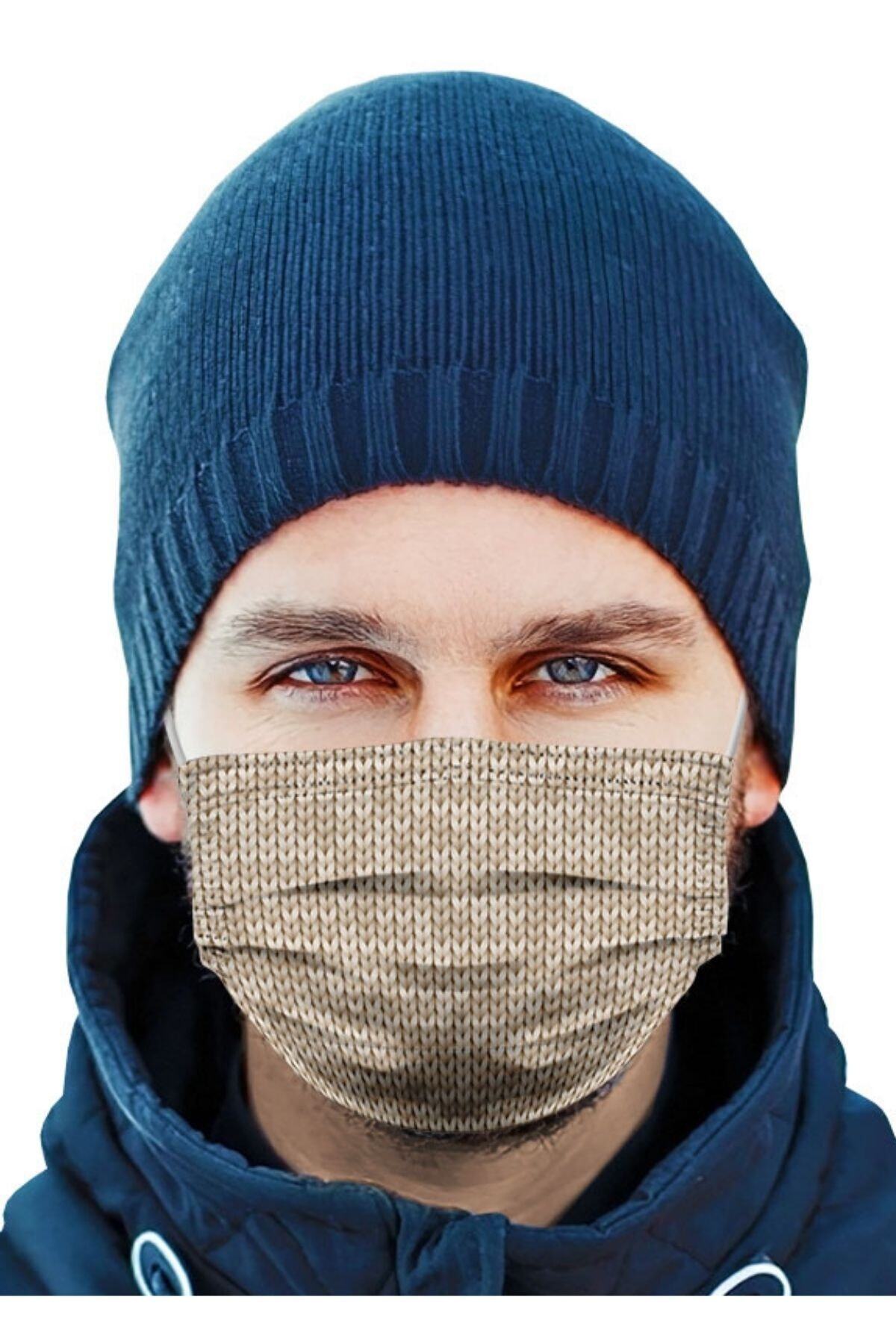 Puumask Unisex Kahve Yün Yıkanabilir Yeni Nesil Kumaş Telli Bez Maske