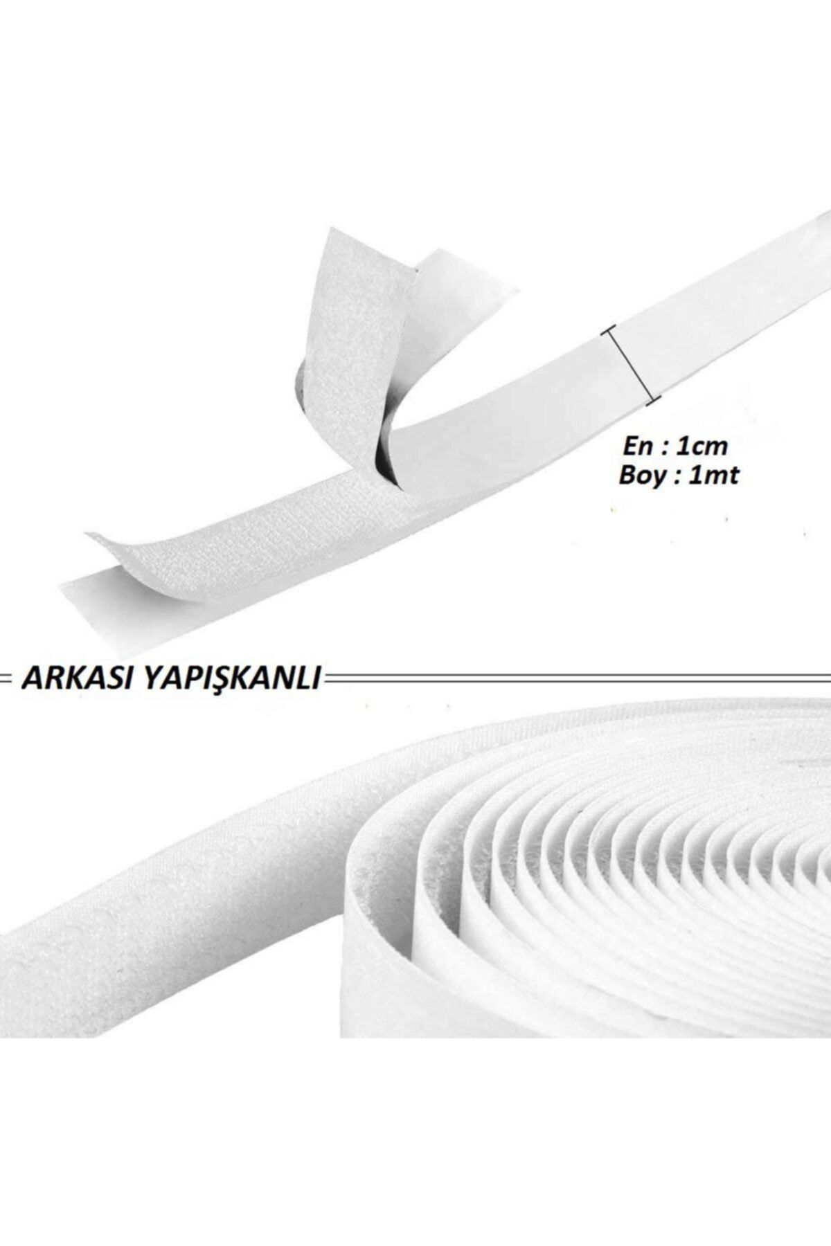 Dünya Magnet Yapışkanlı Beyaz Cırt Cırtlı Bant 1 Mt Amerikan Fermuarı 1 Cm Genişlik Cırt Band Cırt Cırt Bant