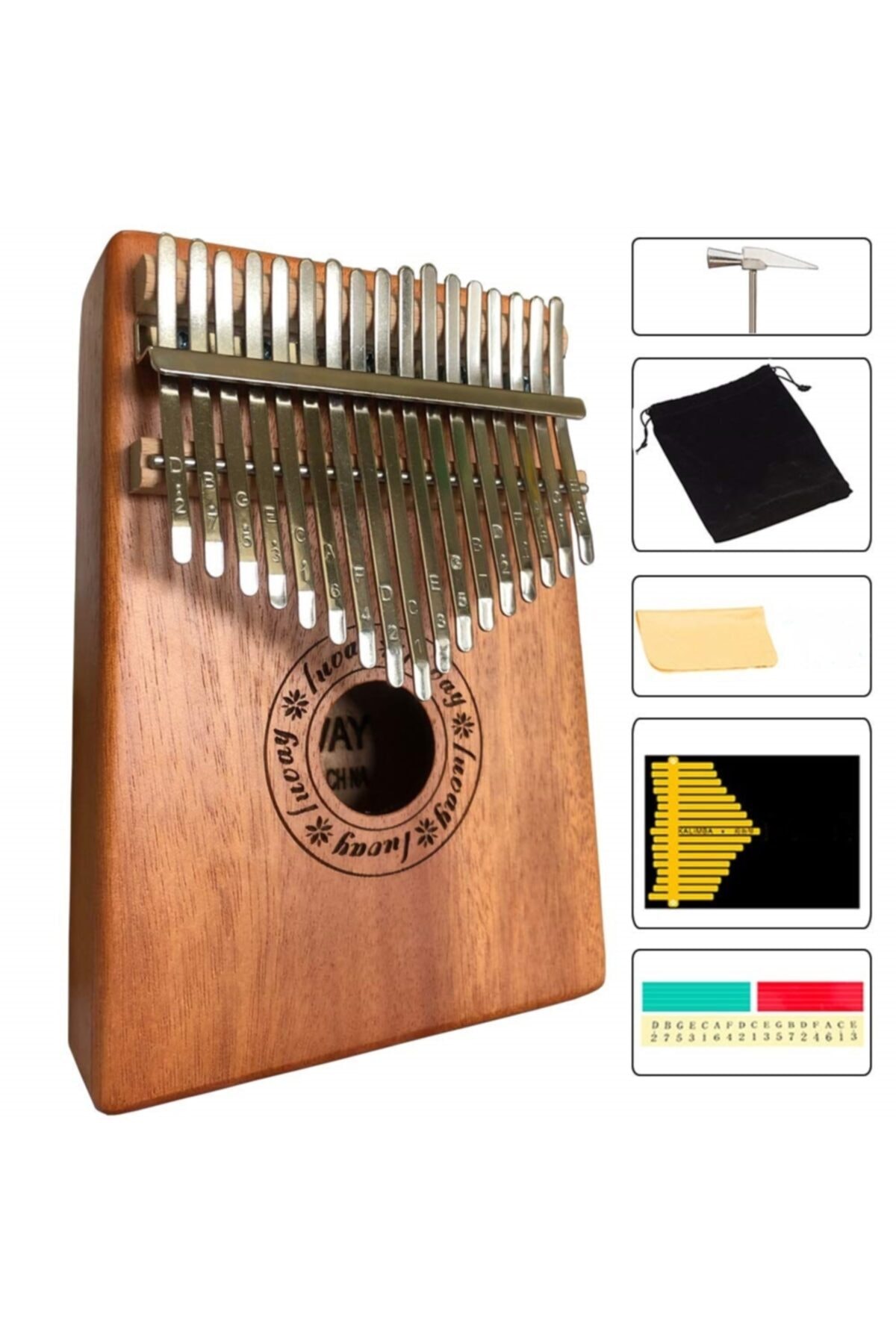VALERIA Kl-17 Model Maun Ağacı Süper Kalite Kalimba Seti