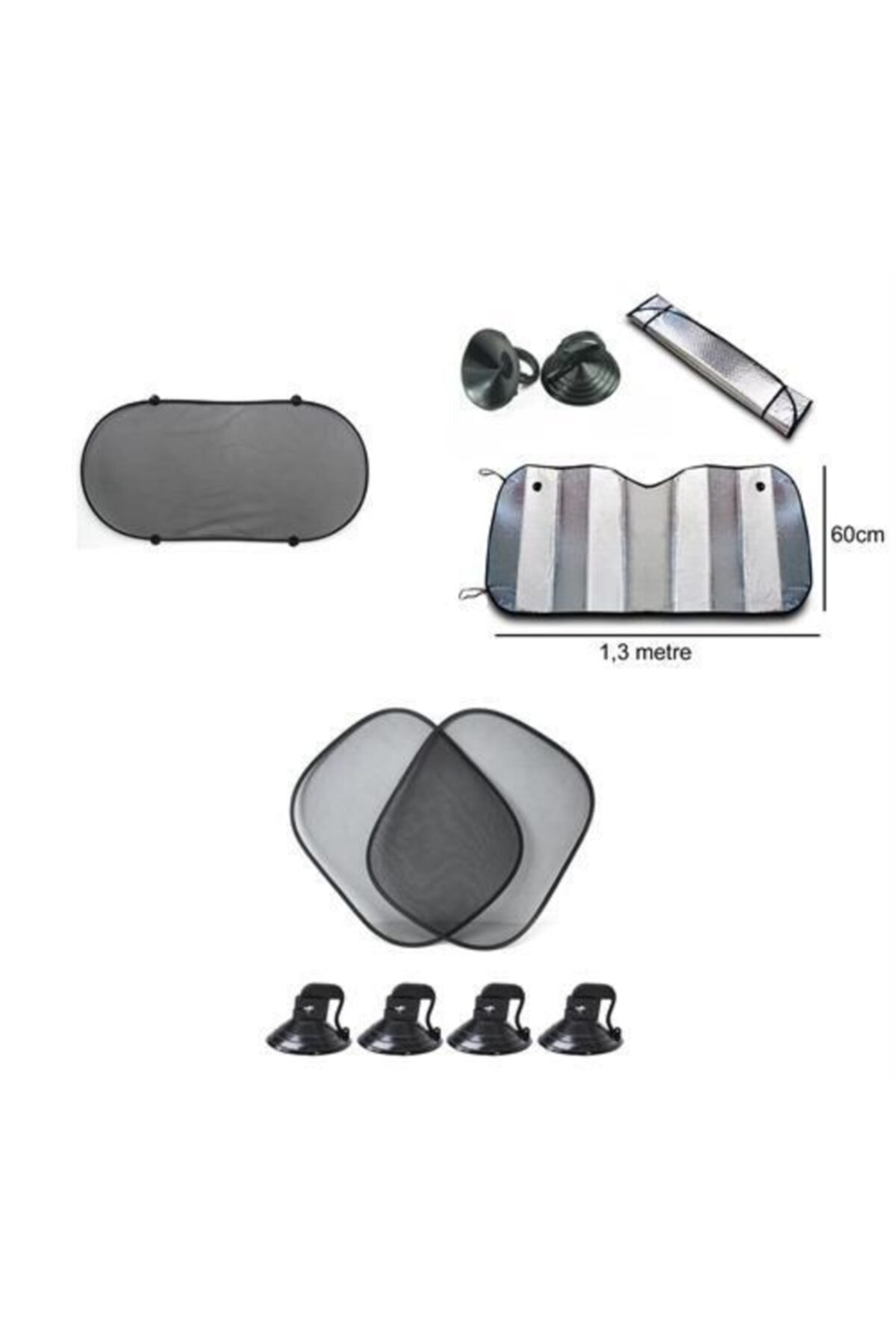 TEKNOPARS Ön Arka Ve Yan Cam Araç Güneşlik Perde Seti 422625