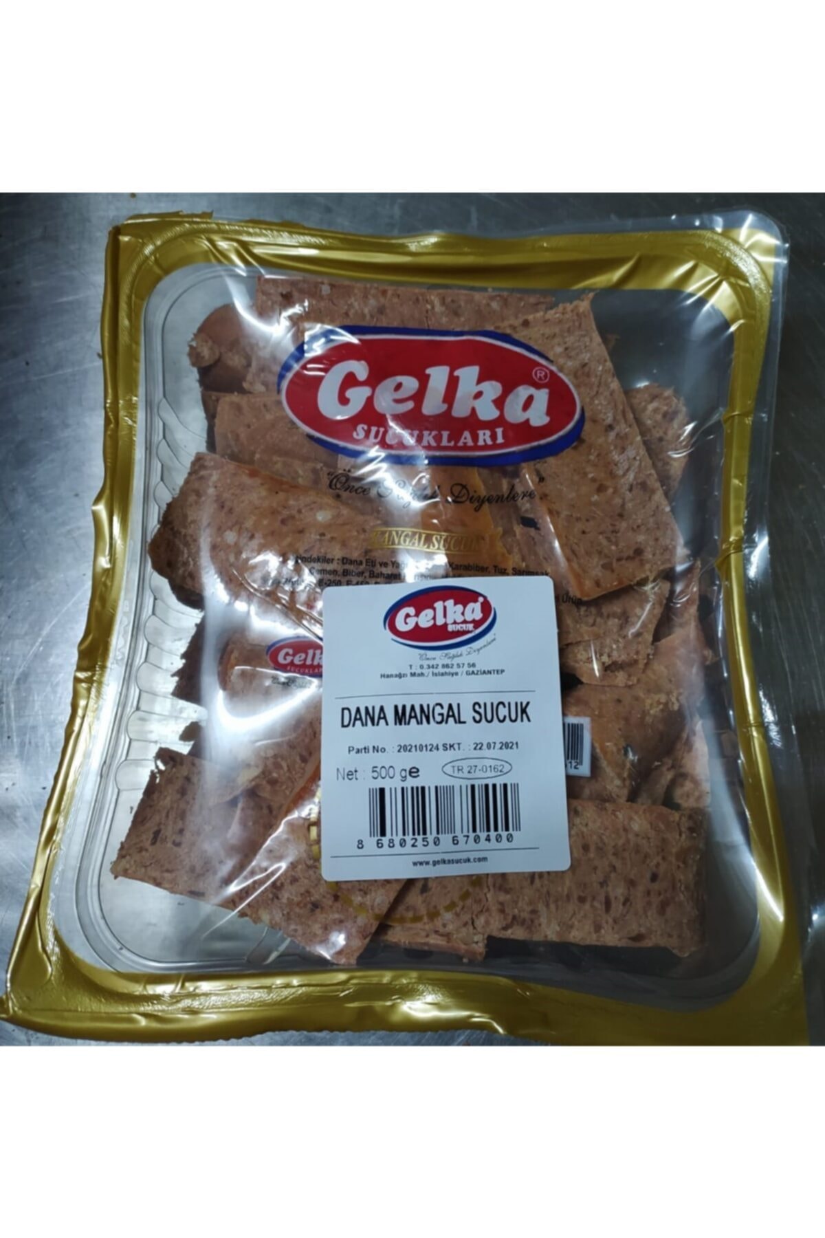 Gelka Sucuk Gelka Isıl Işlem Görmüş Vakumlu Dana Mangal Sucuk 500 Gr