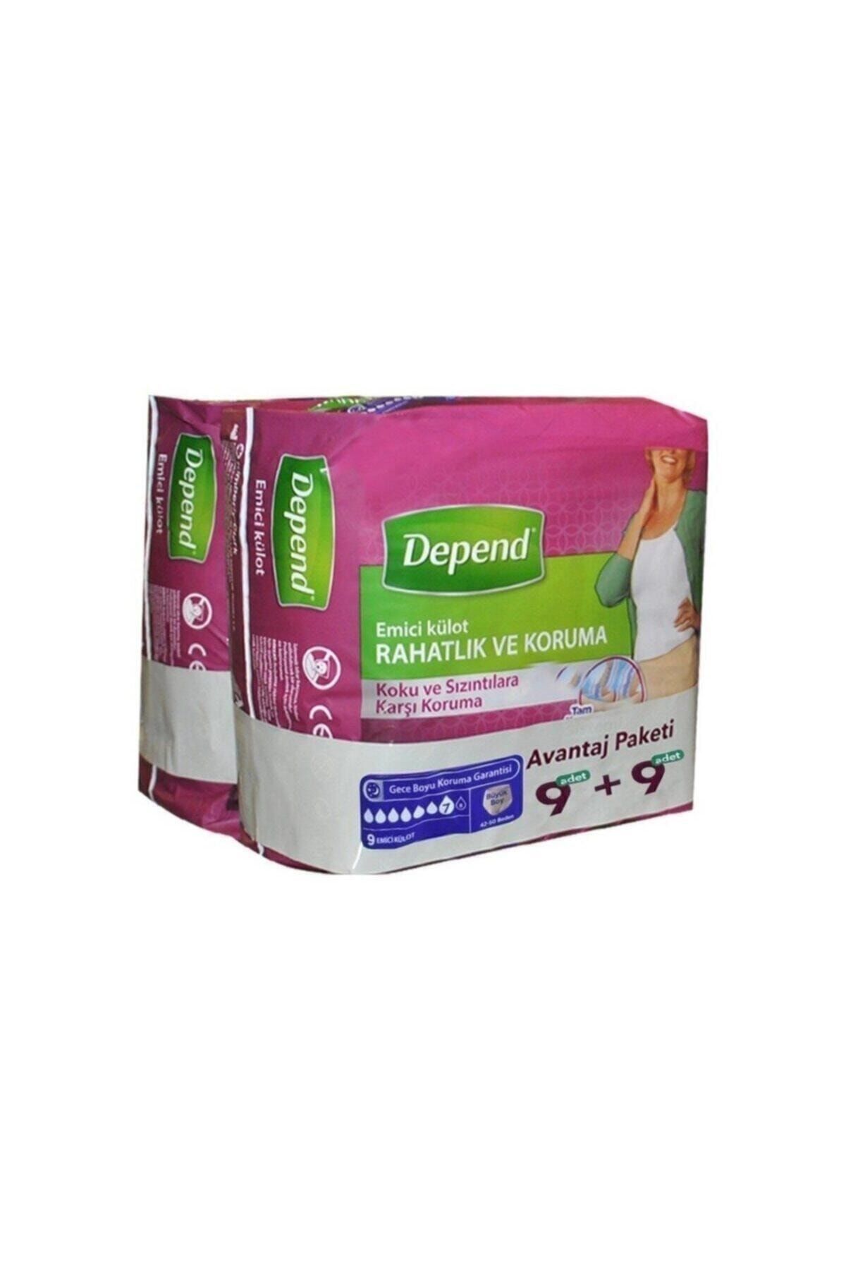 Depend Emici Külot Avantaj Paketi ( 9 Adet + 9 Adet) Large Büyük Boy