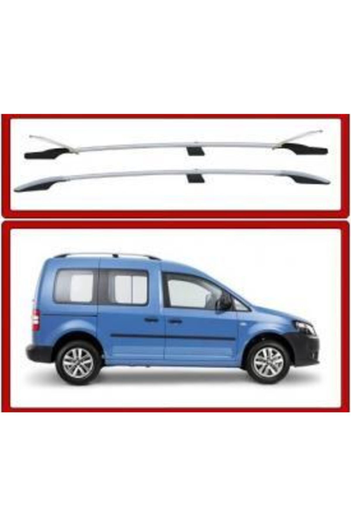 Autokit Volkswagen Caddy Tavan Çıtası Port Bagaj Roof Rail (gri)