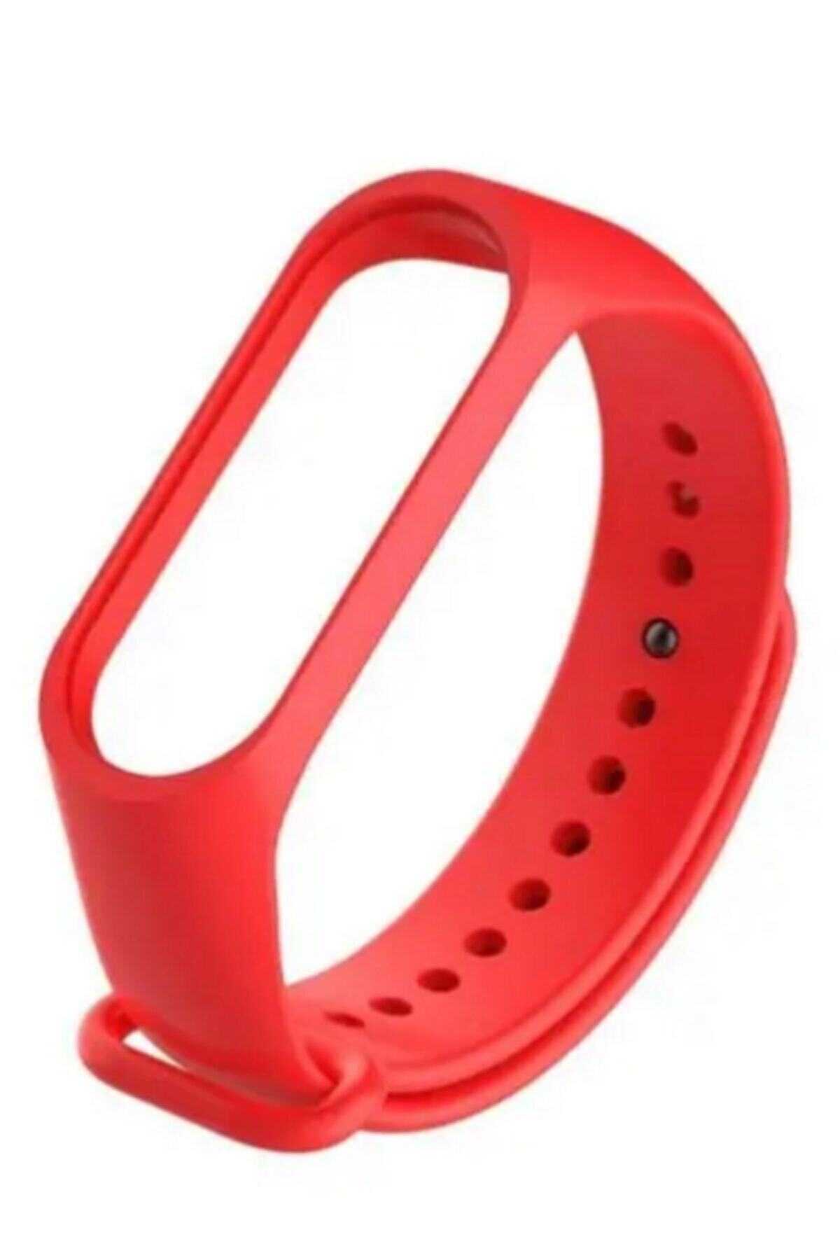 Şeftali Xiaomi Mi Band 4 - 3 Uyumlu Silikon Akıllı Bileklik Kordonu Kırmızı