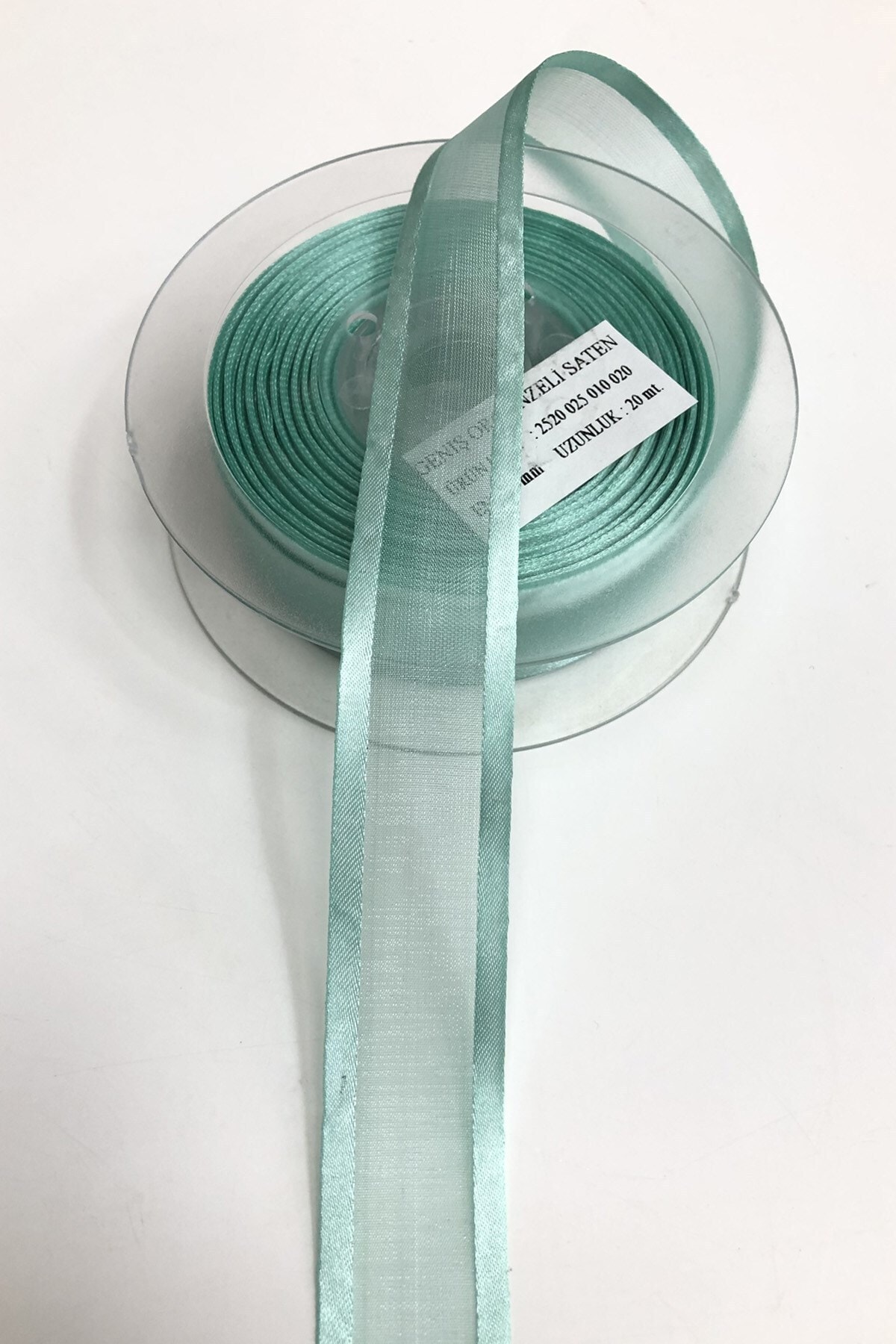 Hayalperest boncuk Su Yeşili Organze Kurdele