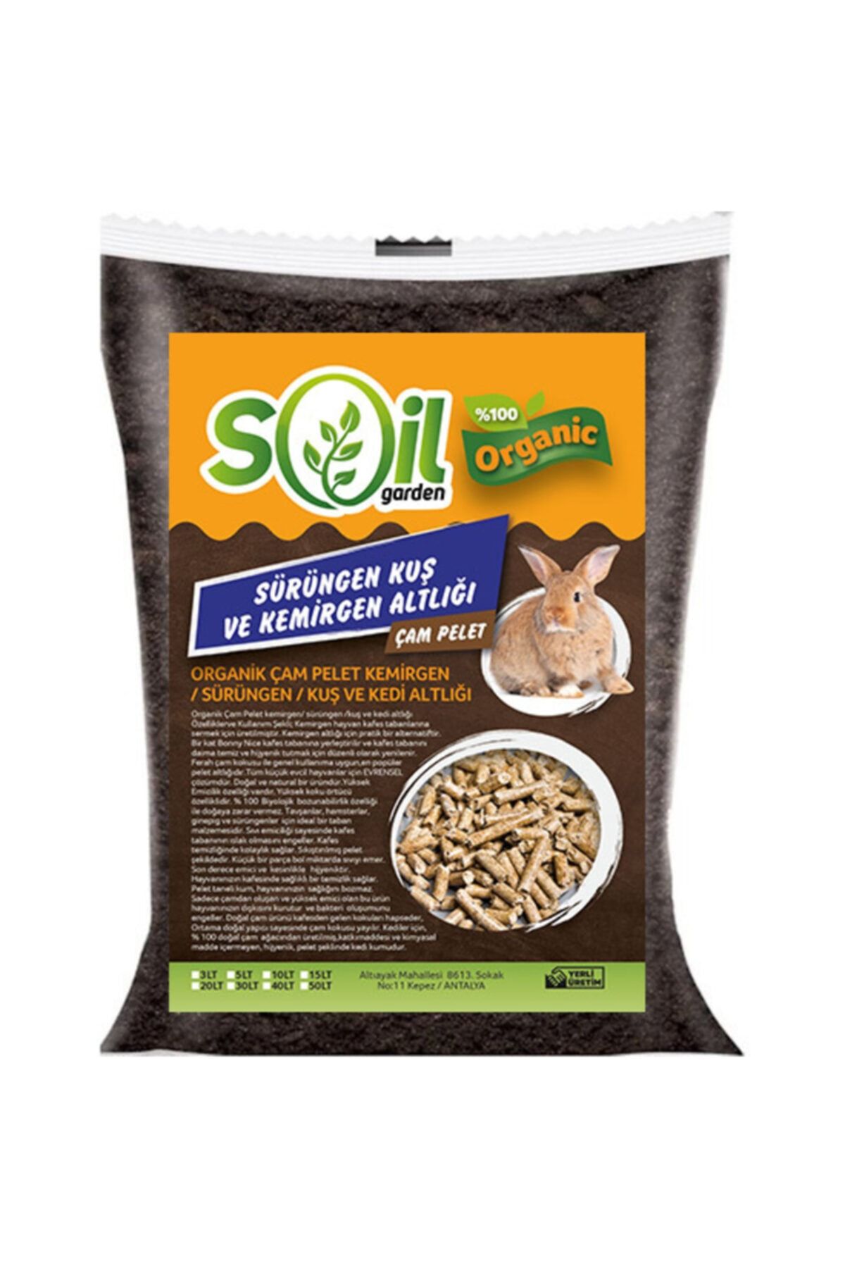 torubahce Soil Garden Organik Çam Pelet 20 Lt Sürüngen /kuş Ve Kedi Altlığı