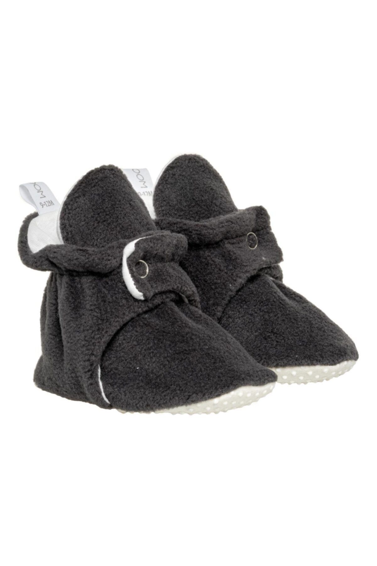 Petit Boom Bebek/çocuk Polar Patik Antrasit Kaydırmaz Tabanlı