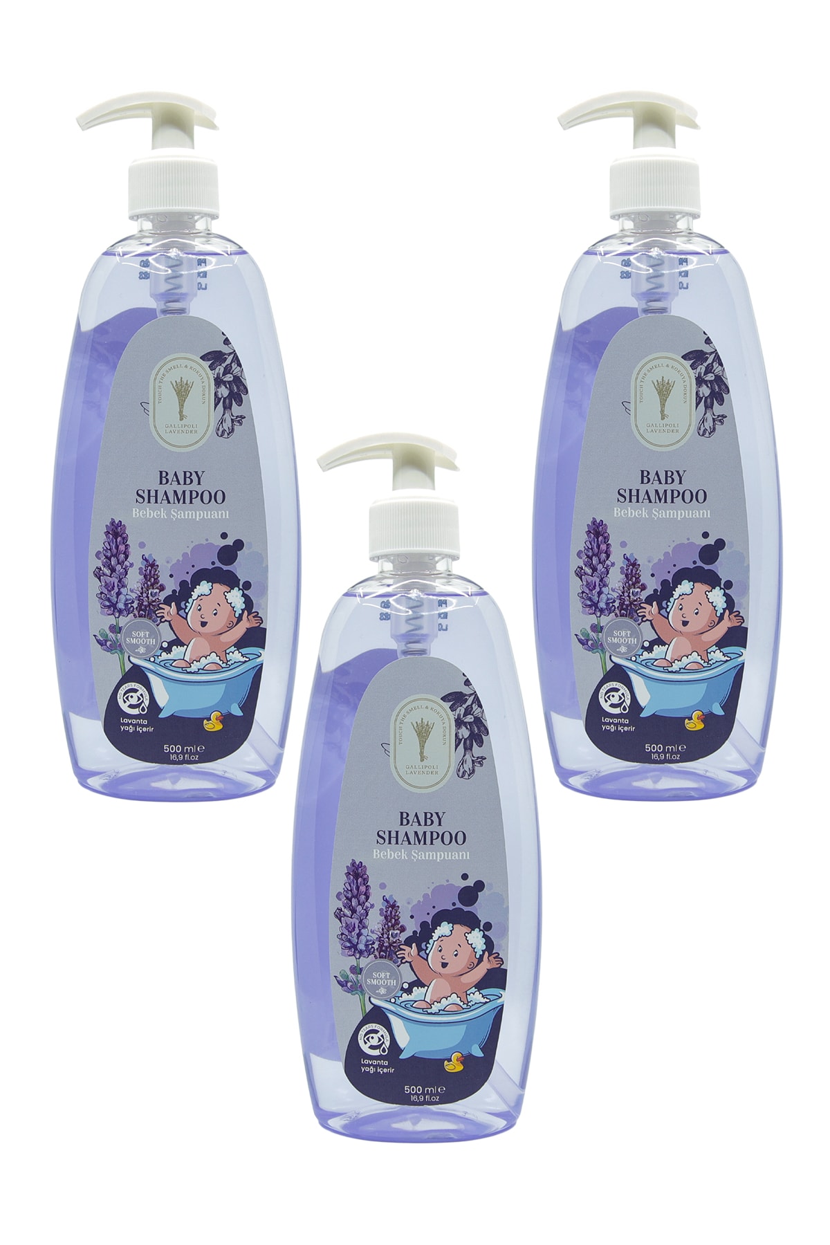 Gallipoli Lavender Doğal Bitkisel Lavanta Yağlı Bebek Şampuanı 500 ml 3 Adet