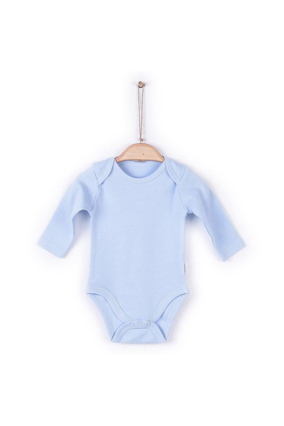 kitikate Unisex Bebek Mavi Organik Uzun Kol Amerikan Yaka Body 57195 1
