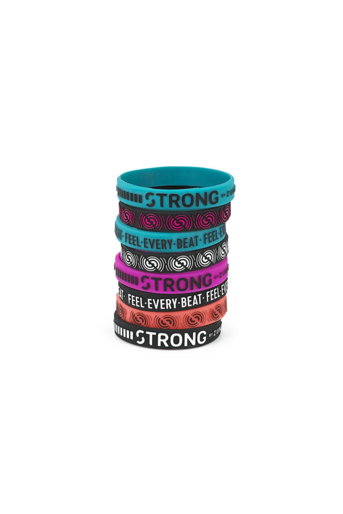 ZUMBA Squat Sync Sweat Rubber Bracelets 8pk