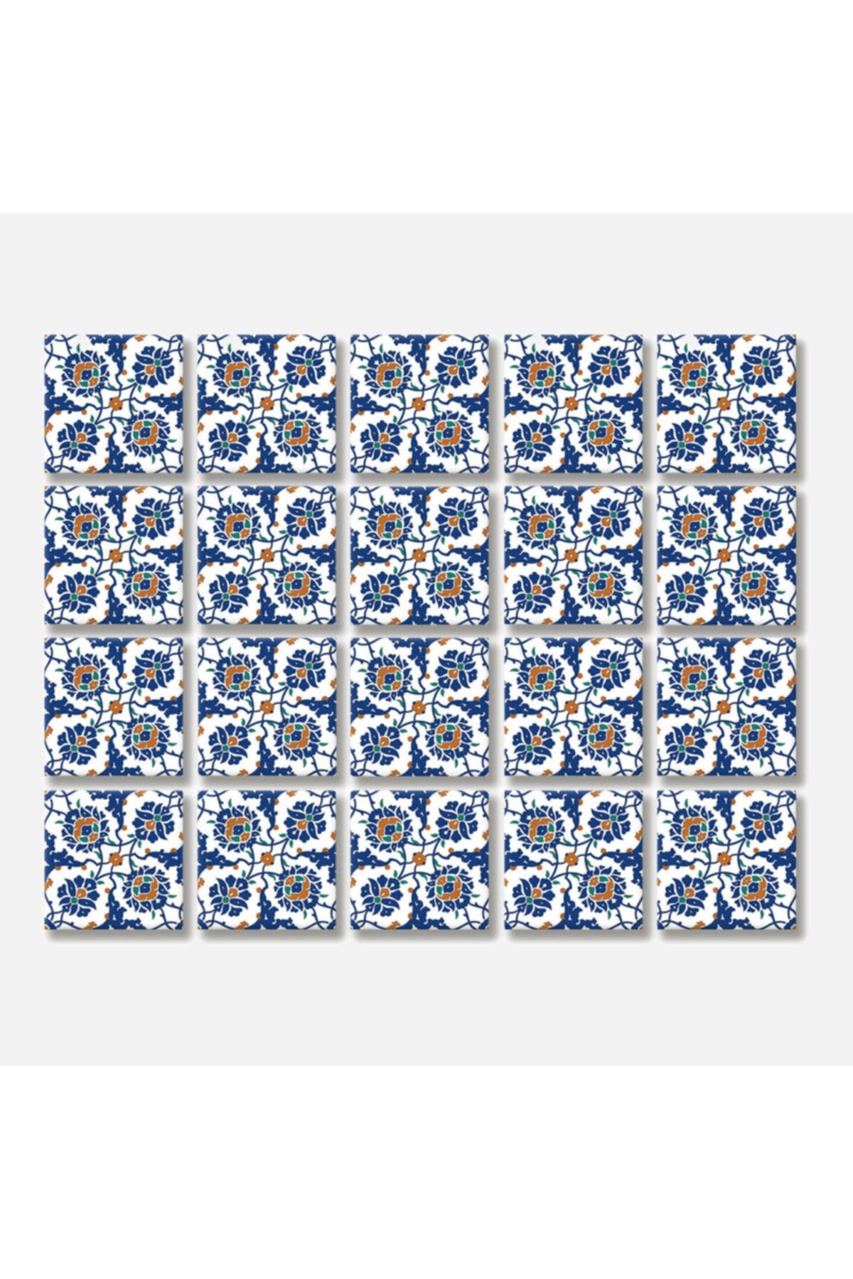 TİNK Mavi Çini Desenli Pvc Karo 10x10 cm 20'li Paket
