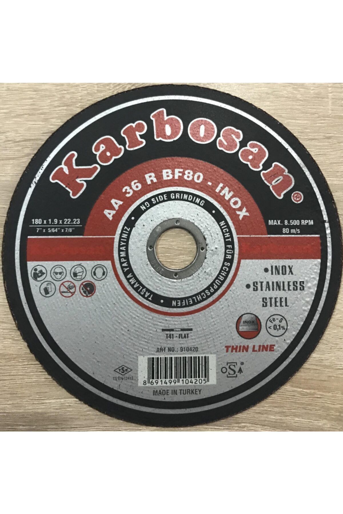 KARBOSAN 180*1.9*22.23 Inox Kesme Taşı (5 Adet)