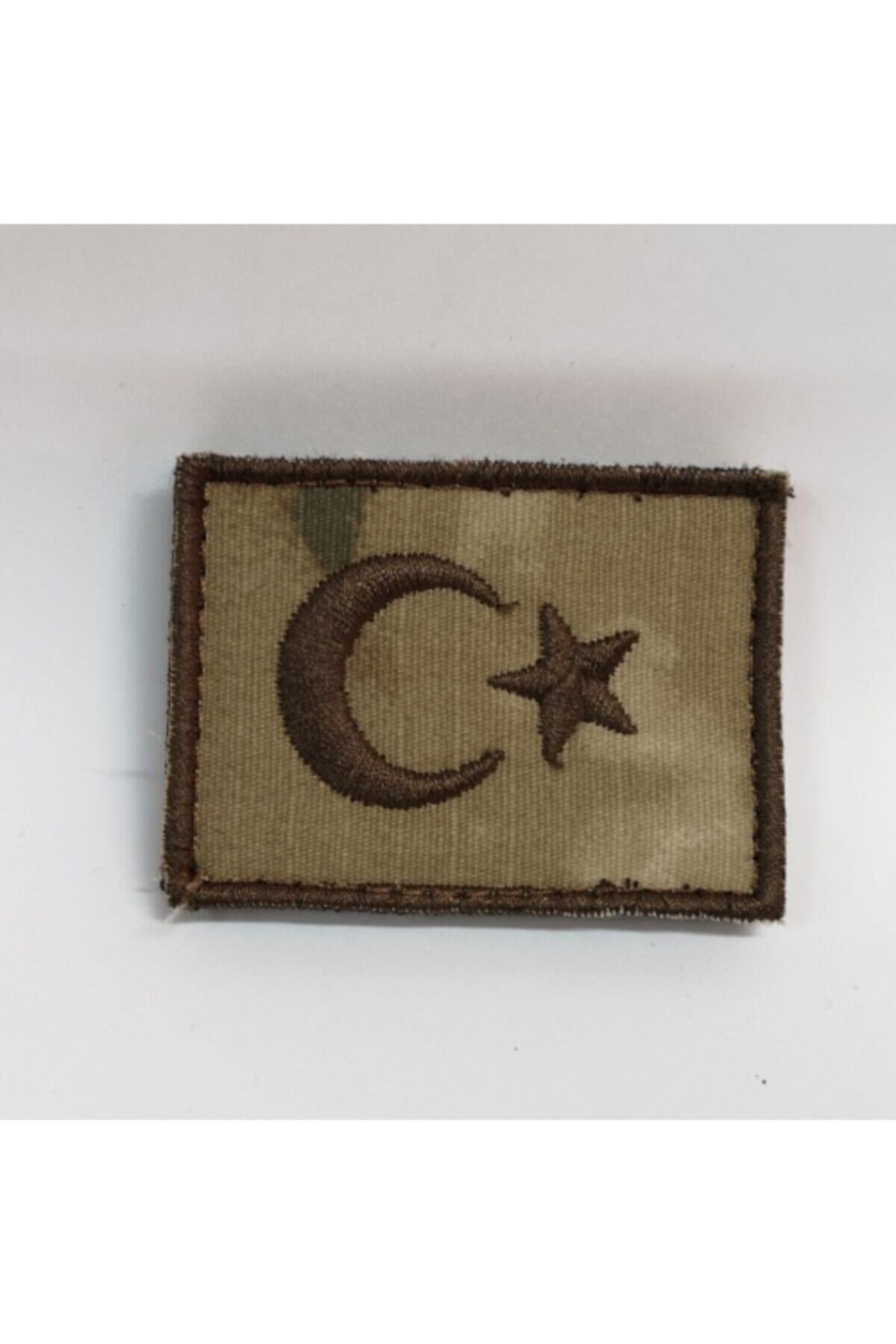 Gazi Ticaret Kamuflaj Desenli Kare Türk Bayrağı Peç/patch/arma/kot Yama