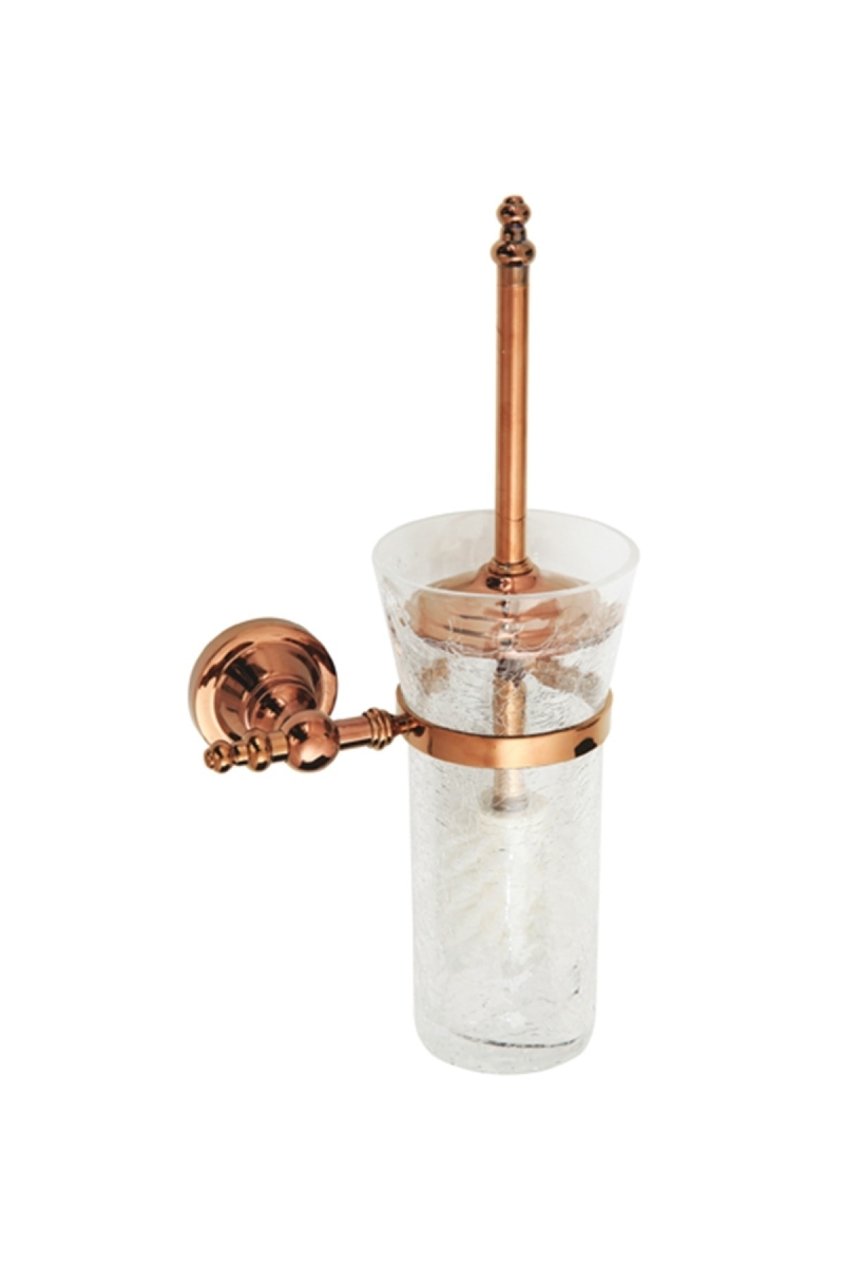 COMFORTBANYO Ottoman Rose Montajlı Pirinç-çatlak Cam Klozet Fırçalık 6205