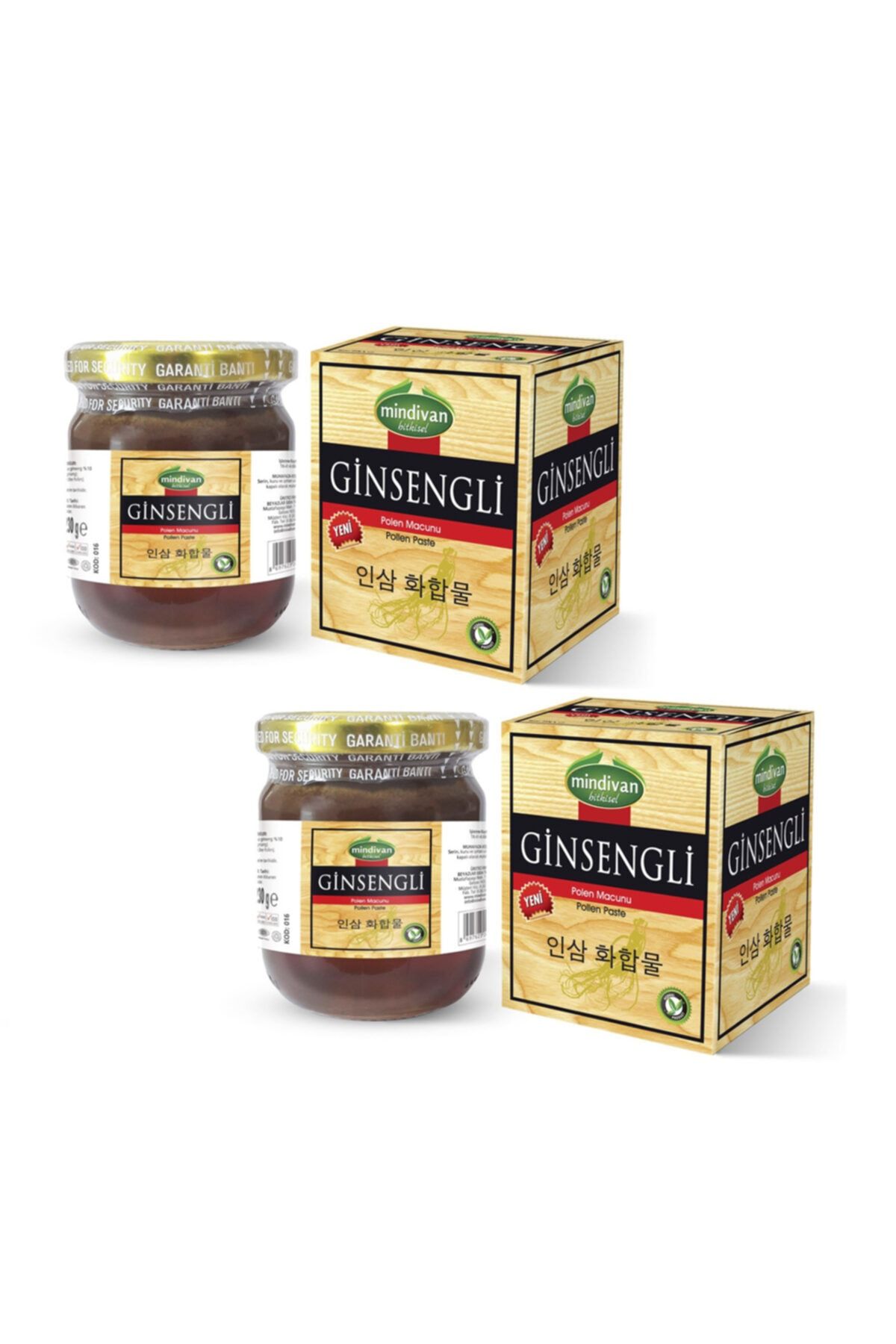 Mindivan Ginsengli Polenli Bitkisel Bal Karışımı 230 gr x 2 Adet