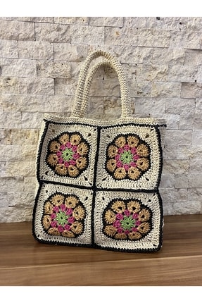 Çiçek Model Hasır Çanta Image 0