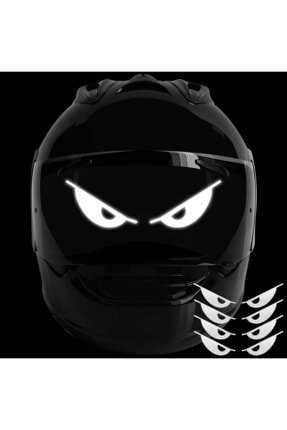 4 Adet Reflektörlü Kask Sticker Göz Image 0