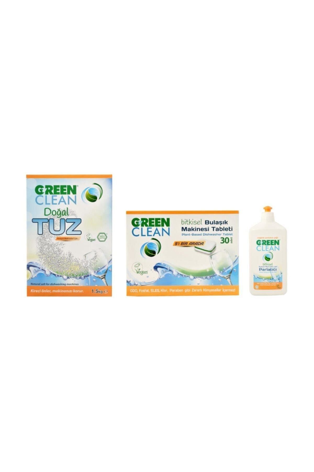 U Green Clean Bulaşık Makinesi Tableti 30 Adet Doğal Tuz 1,5 kg Parlatıcı 500 ml