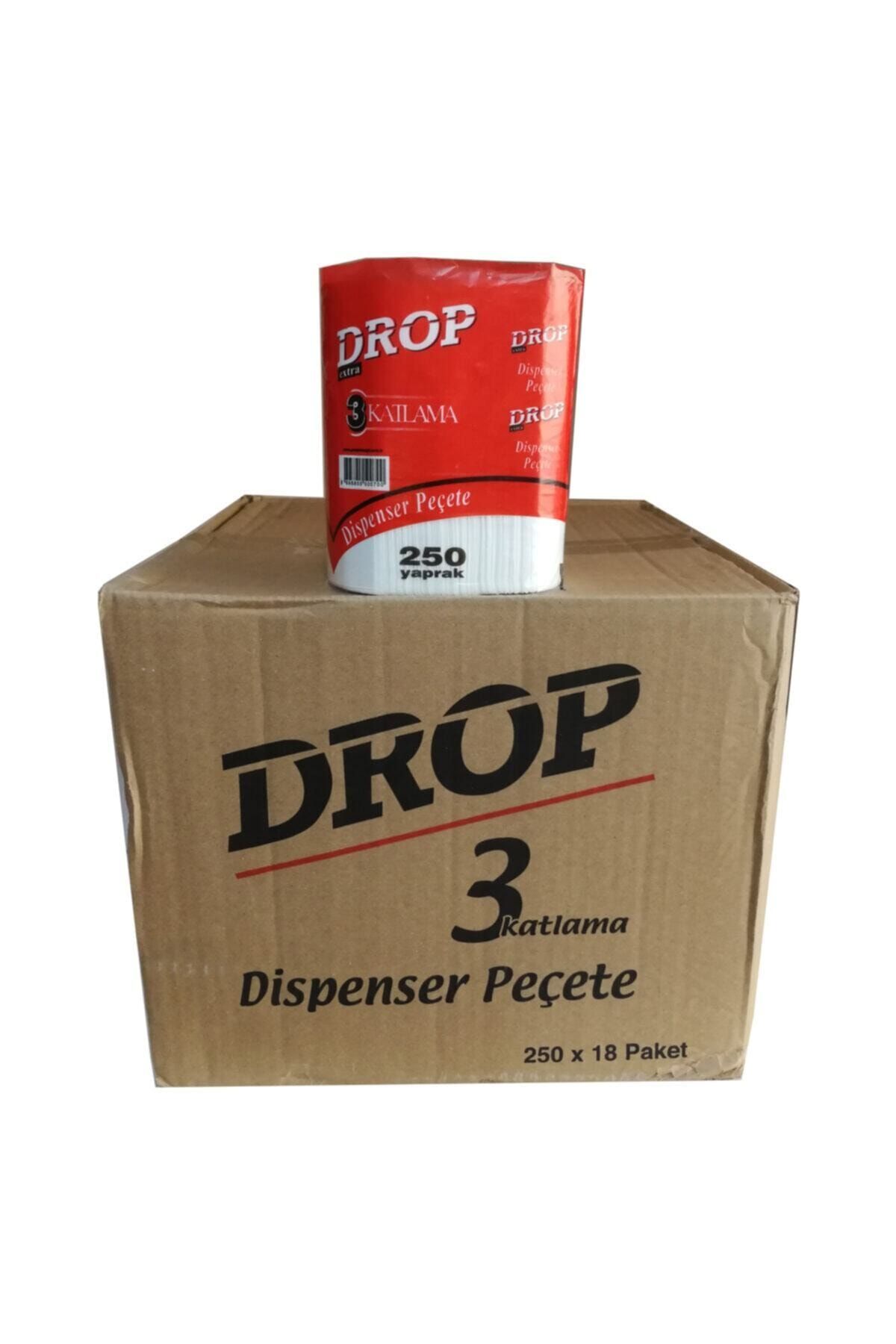 Drop Dispenser Masaüstü Peçete - 3 Katlama - 250 Adetlik 18 Paket / Koli
