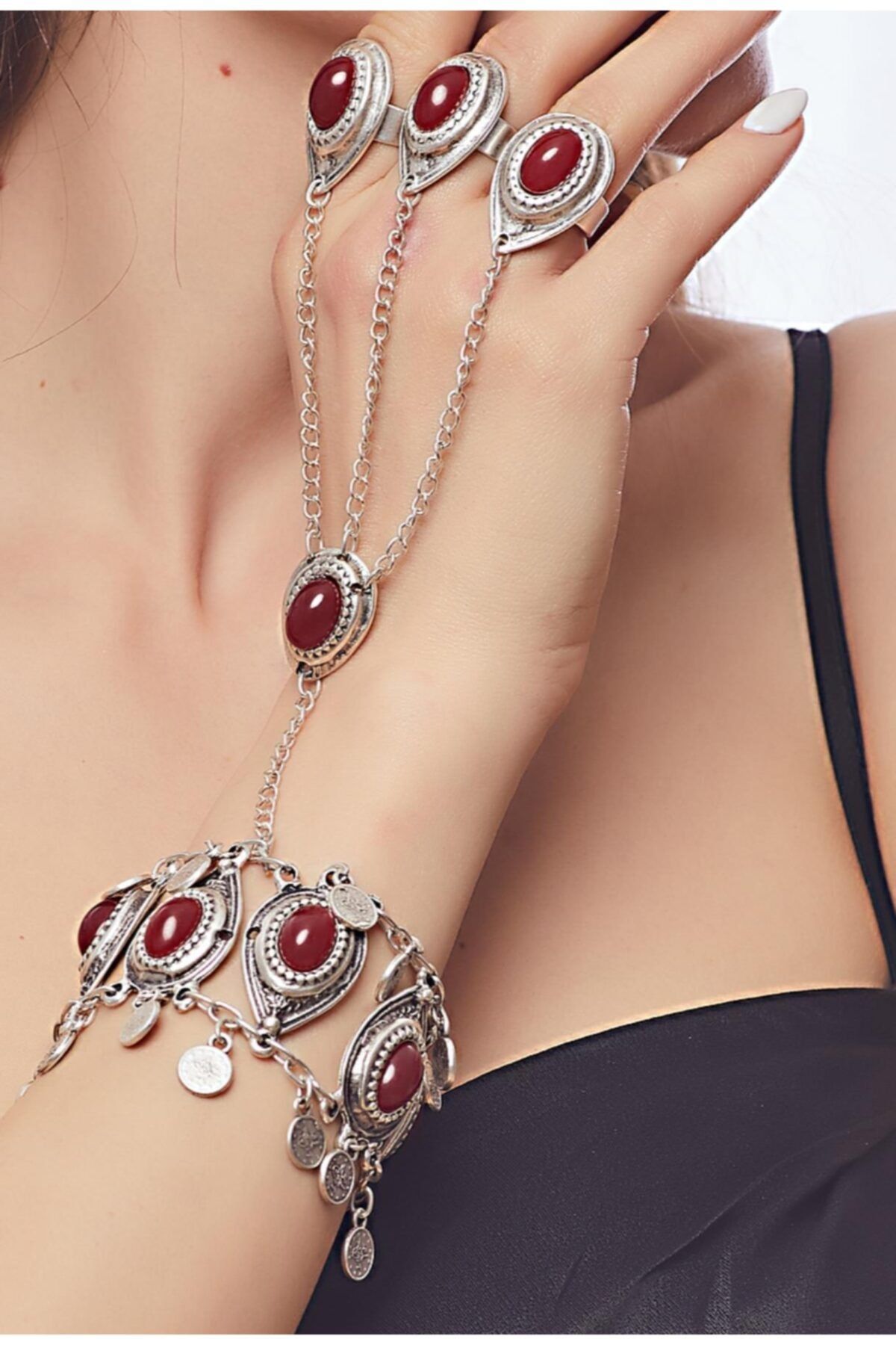 ZeyDor Accessories Kadın Üç Yüzüklü Taşlı Şahmeran