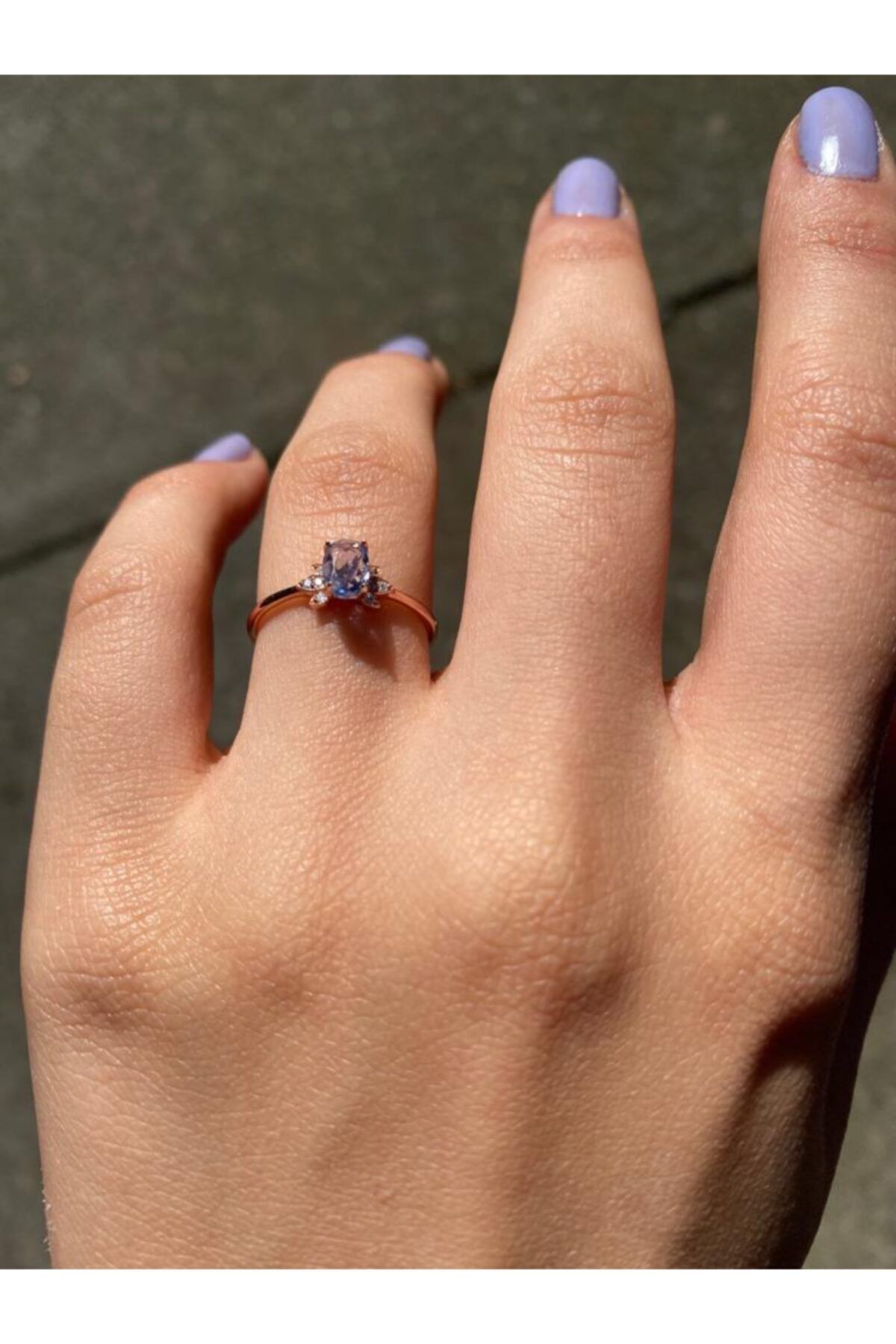 EGE PIRLANTA Vintage Blue Safir 0,47 Karat Pırlanta Yüzük