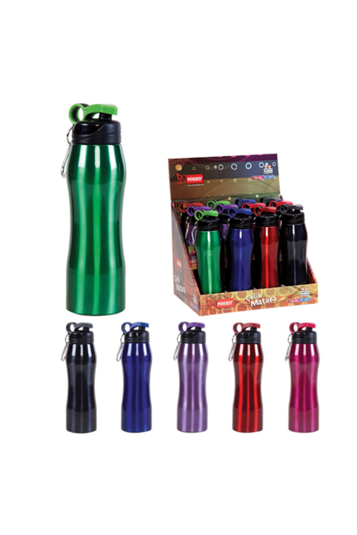 Mikro Çelik Matara 750 Ml Mt-2627 - 7 Renk