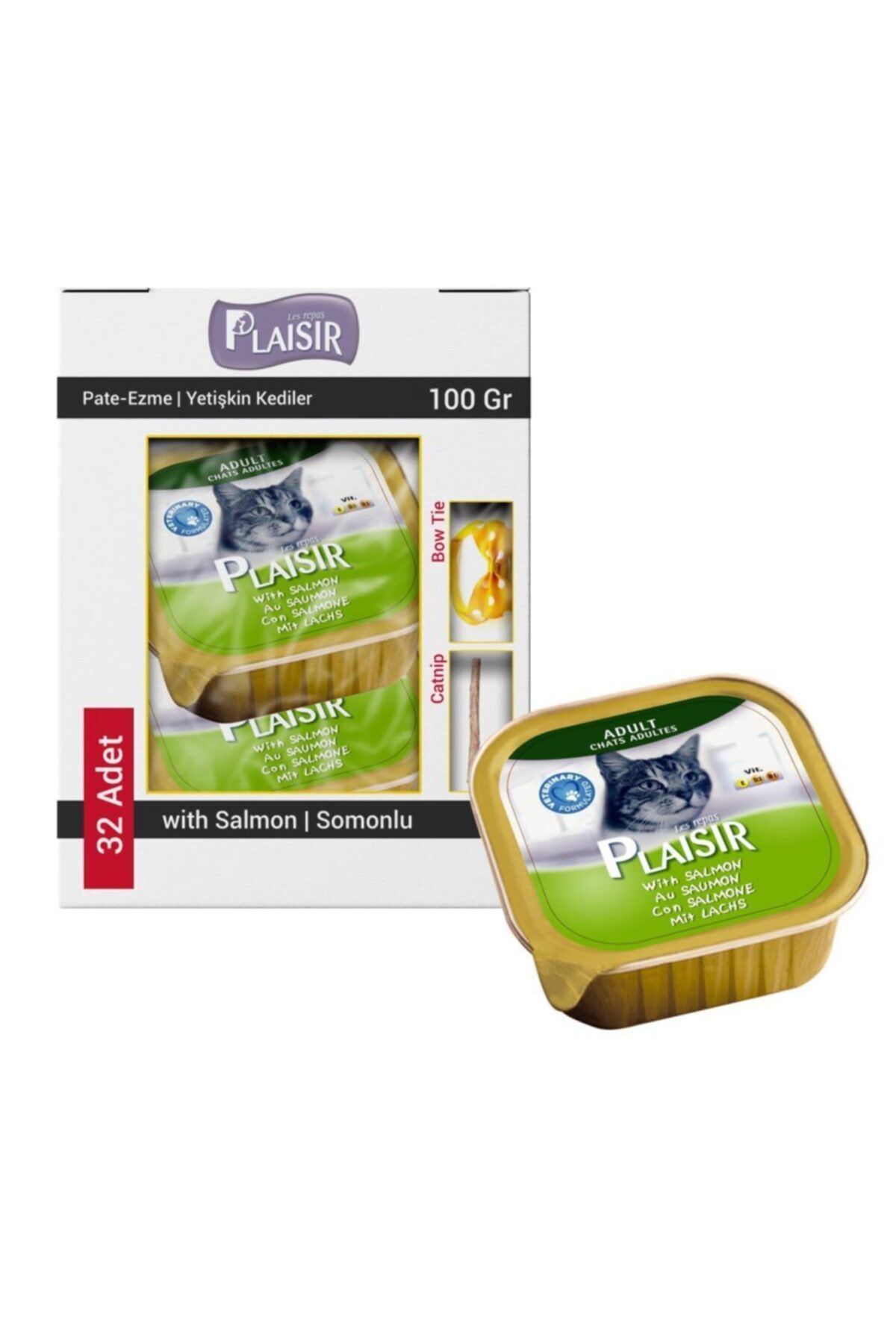 Plaisir Salmon Somonlu Ezme Kedi Konservesi 32x100 gr
