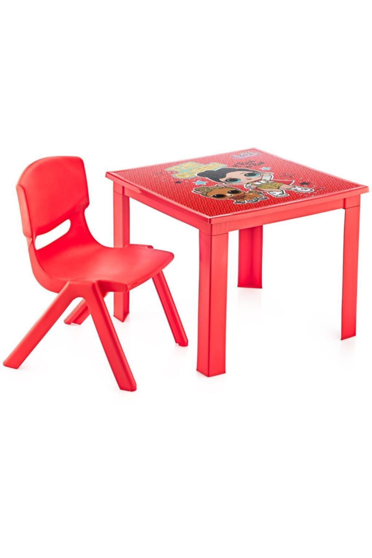 Fiore Lol Çocuk Masa Sandalye Takımı Kırmızı H40 1-3 Yaş Için