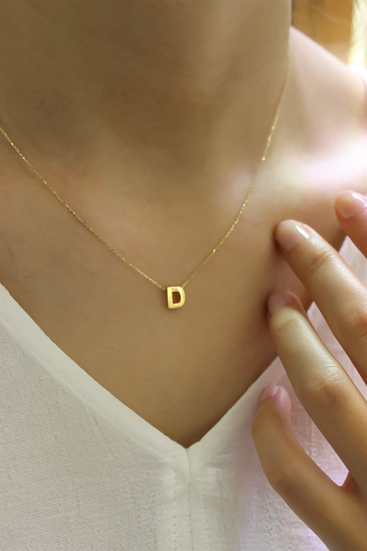 yılmaz gold Kadın Sarı D Harf Kolye