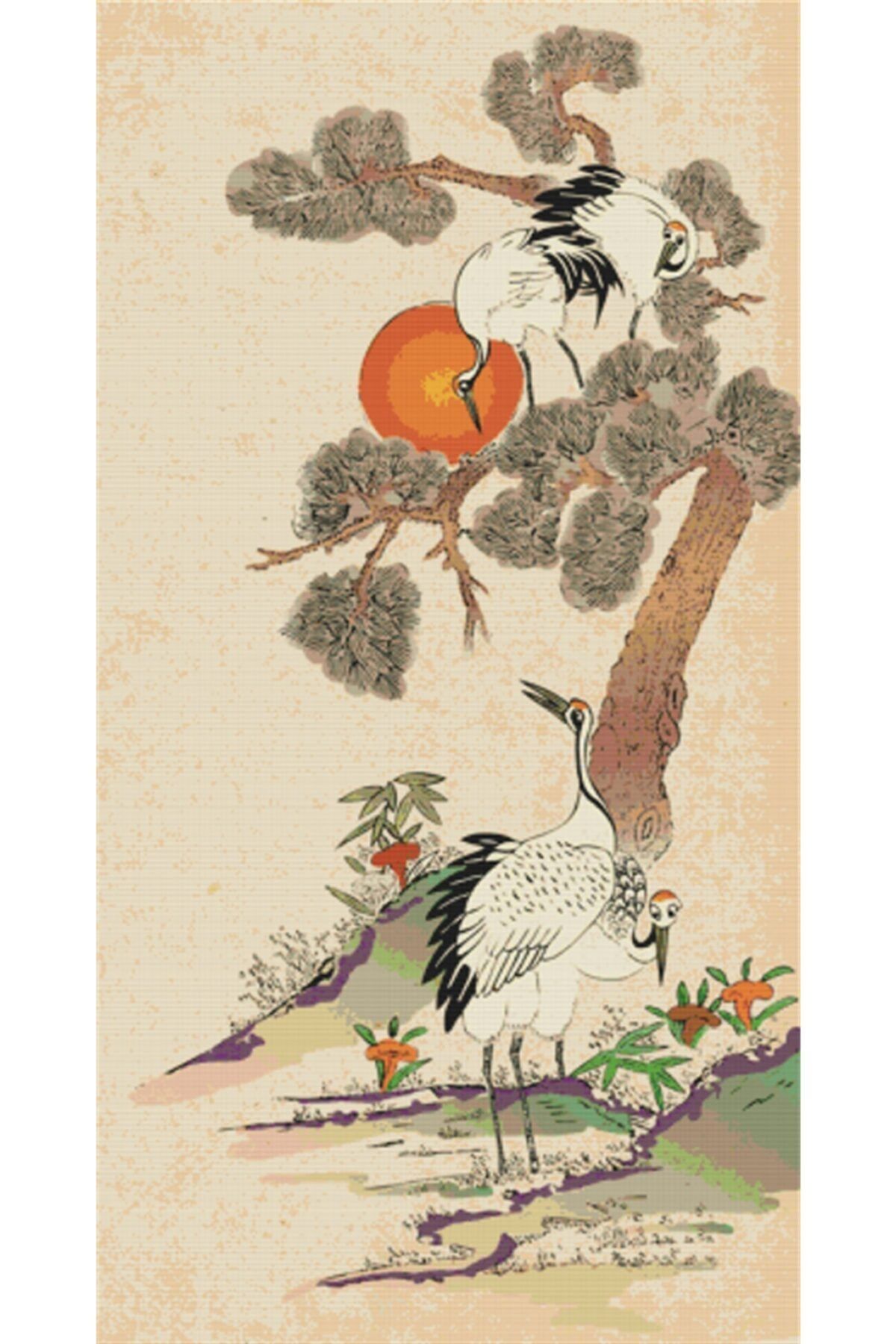 MOVAS Sanat Kore Halk Hikayelerinden Bir Manzara Elmas Mozaik Tablo / Mozaik Puzzle 34x65cm E2020126