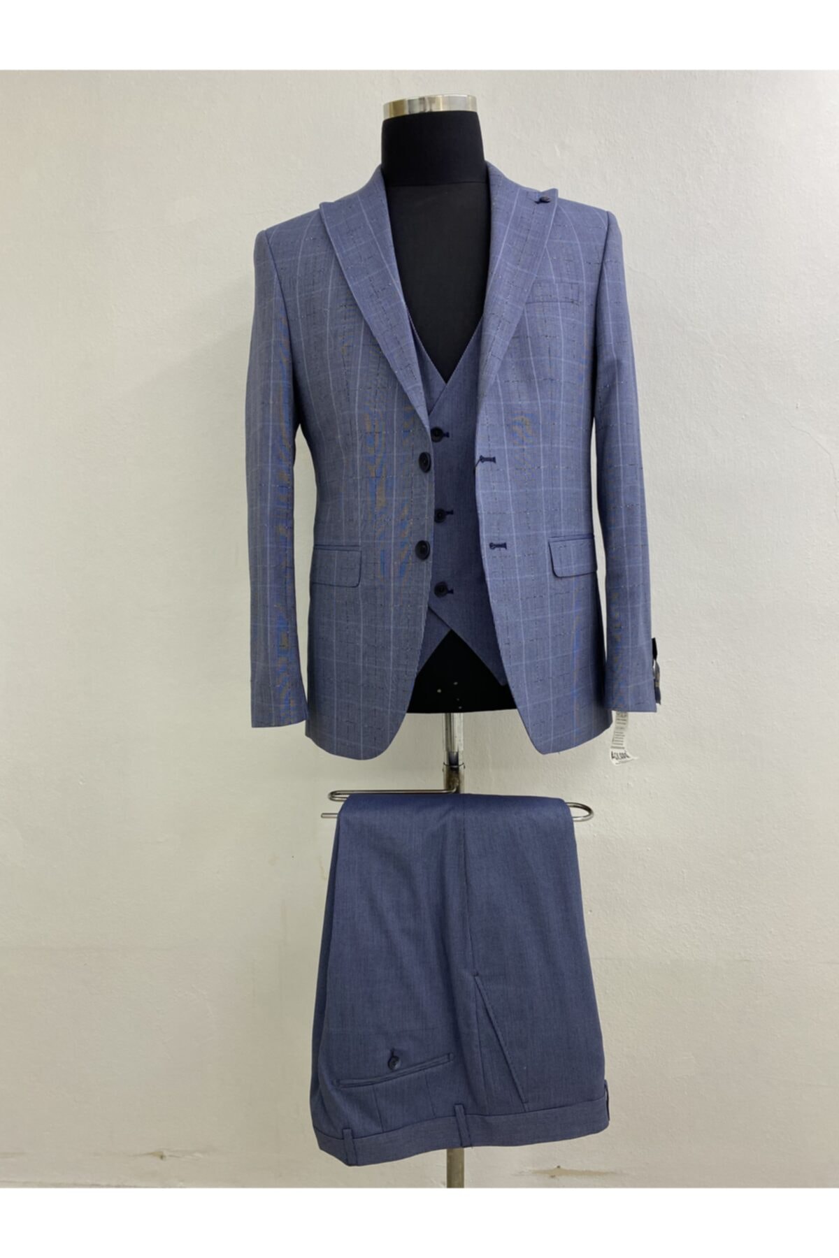 GILAPA ÖZSARAN Erkek Lacivert Yelekli Takım Elbise