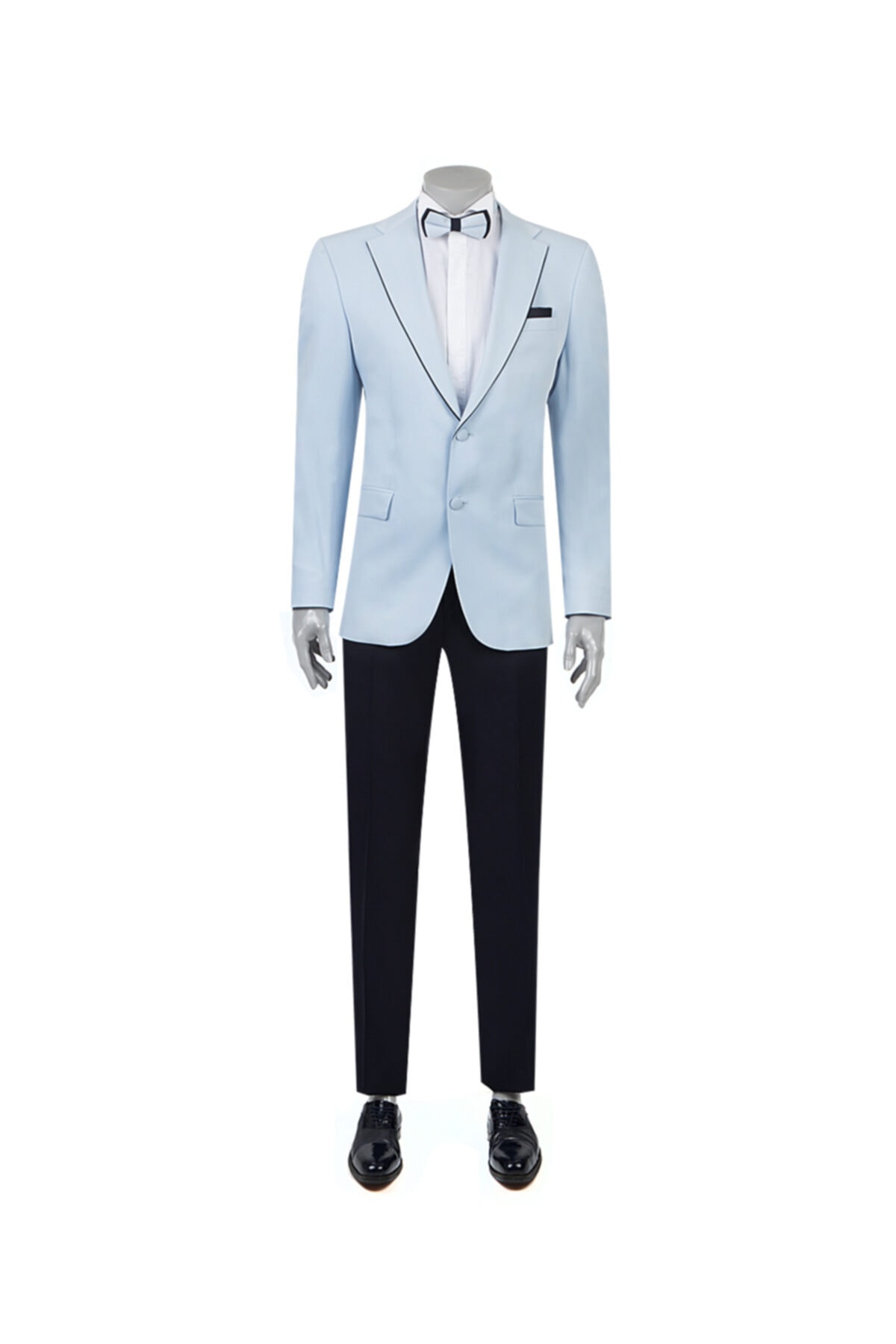 D'S Damat Slim Fit Slim Fit Mavi Düz Smokin Takım Elbise