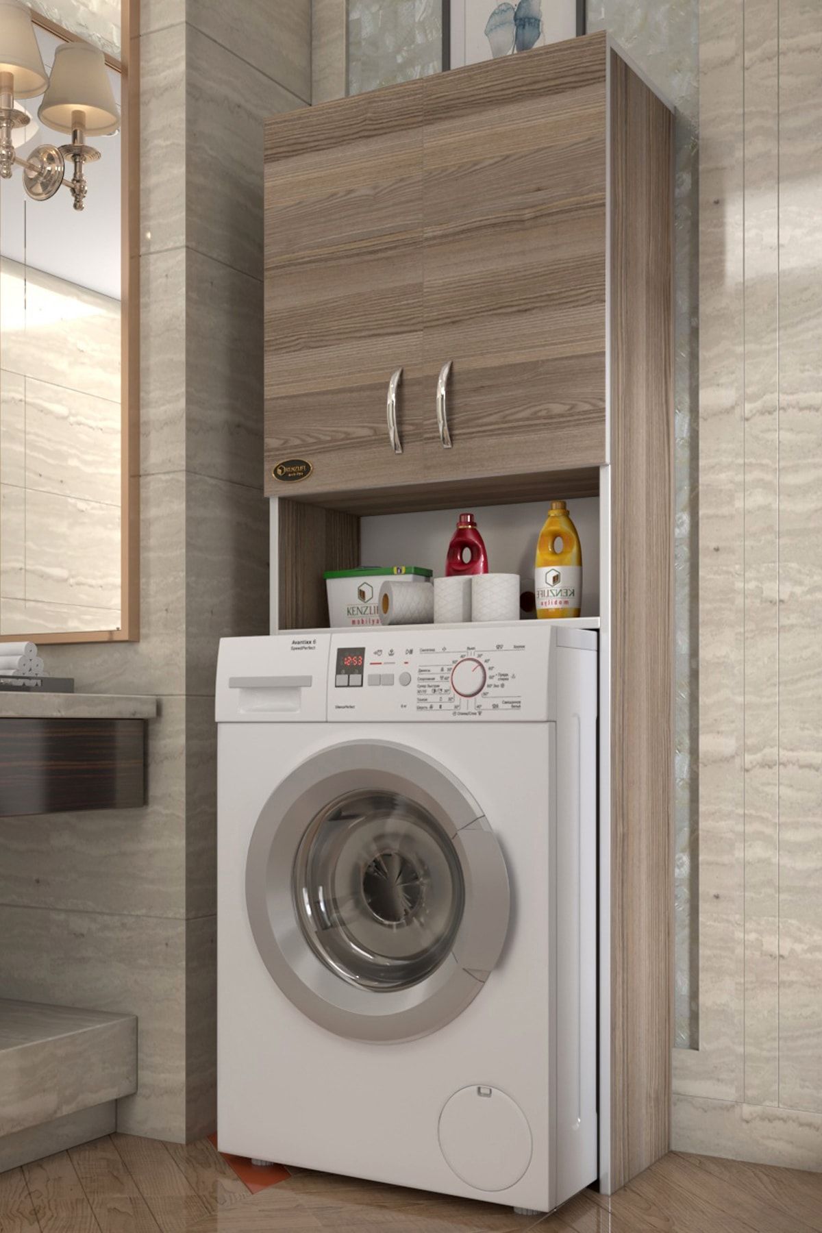 Kenzlife çamaşır makinesi dolabı sinem crd banyo kiler