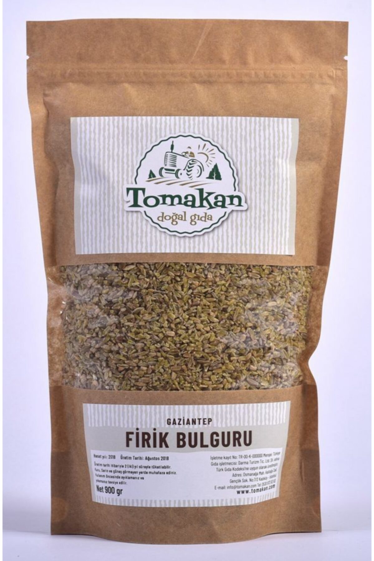 Tomakan Doğal Gıda Firik Bulguru - Gaziantep 900gr (Hasat 2020)