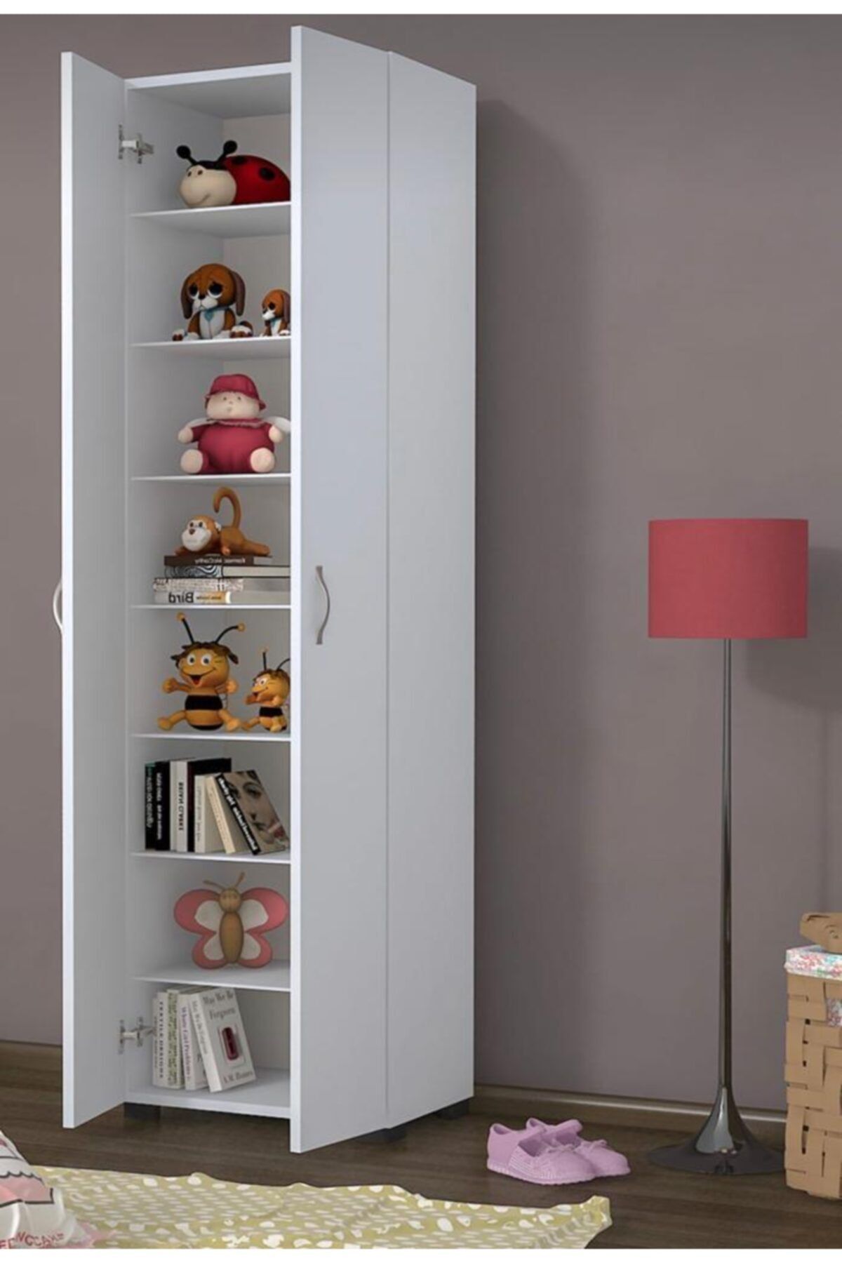 ELITE SHOPPING AKSESUAR DİZAYN %100 Mdf Çok Amaçlı 8 Bölmeli 50 Cm Mutfak Banyo Kiler Ofis Ardiye Dolabı