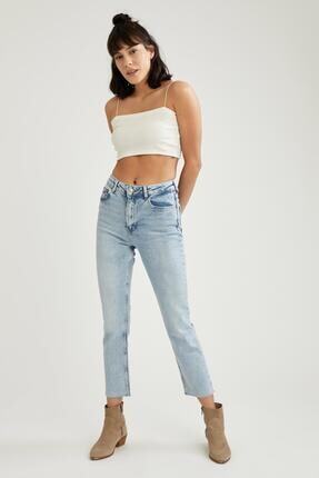 DeFacto Kadın Lt.Blue Mary Straight Fit Jean Pantolon T7874AZ20AU