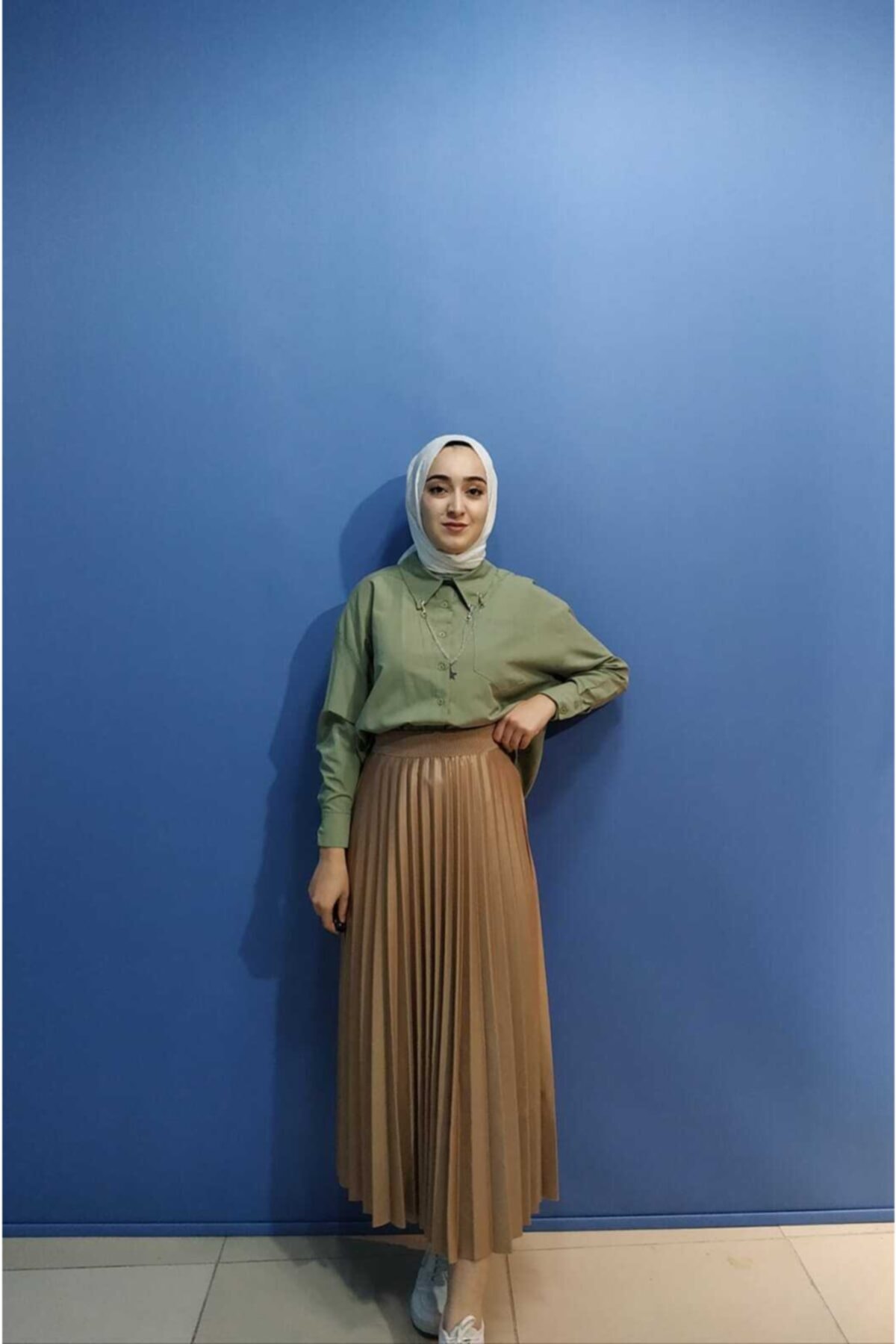 SAGA TEKSTİL Saga Deri Görünümlü Piliseli Etek