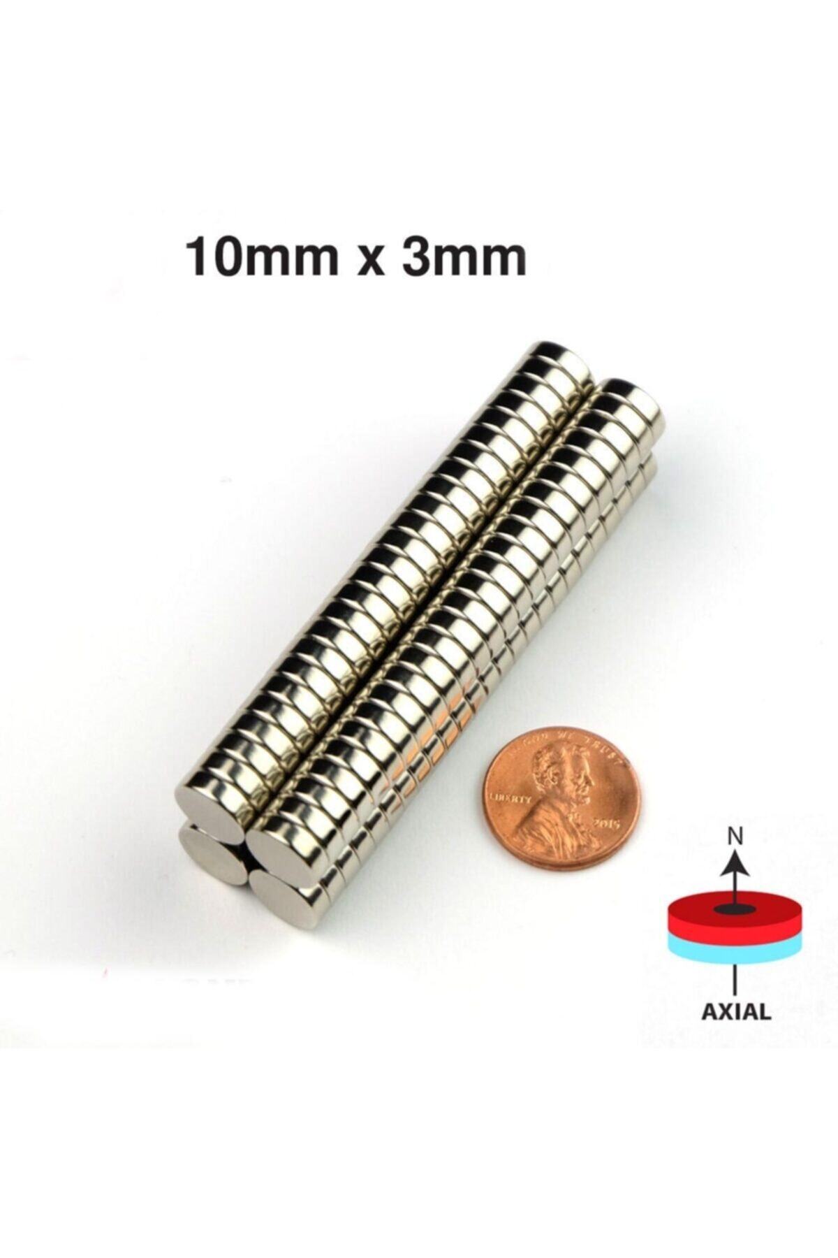 Dünya Magnet 30 Adet Çap 10mm X Kalınlık 3mm Güçlü Yuvarlak Neodyum Mıknatıs