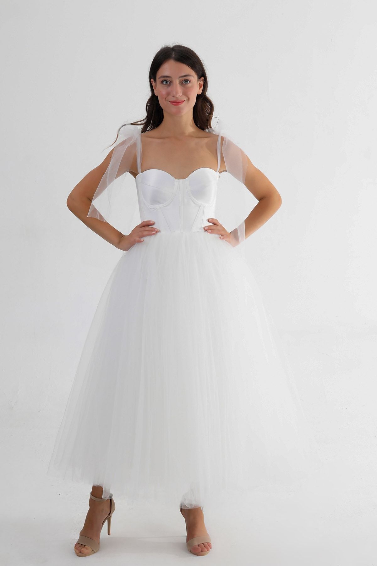 lenta moda kadin midi boy tul abiye balo elbisesi fiyati yorumlari trendyol