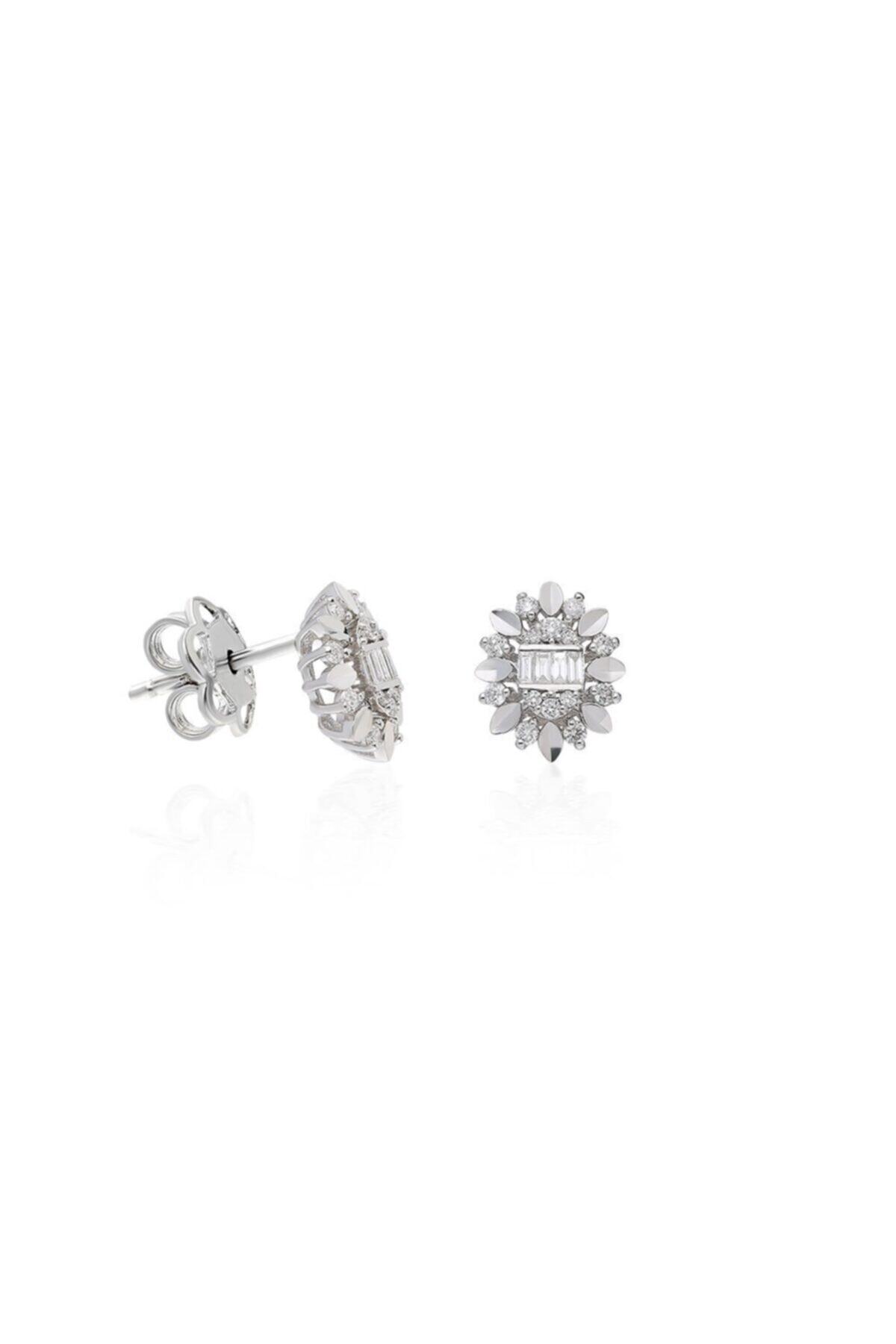 Vav Pırlanta 0,33 Ct 14 Ayar Pırlanta Küpe