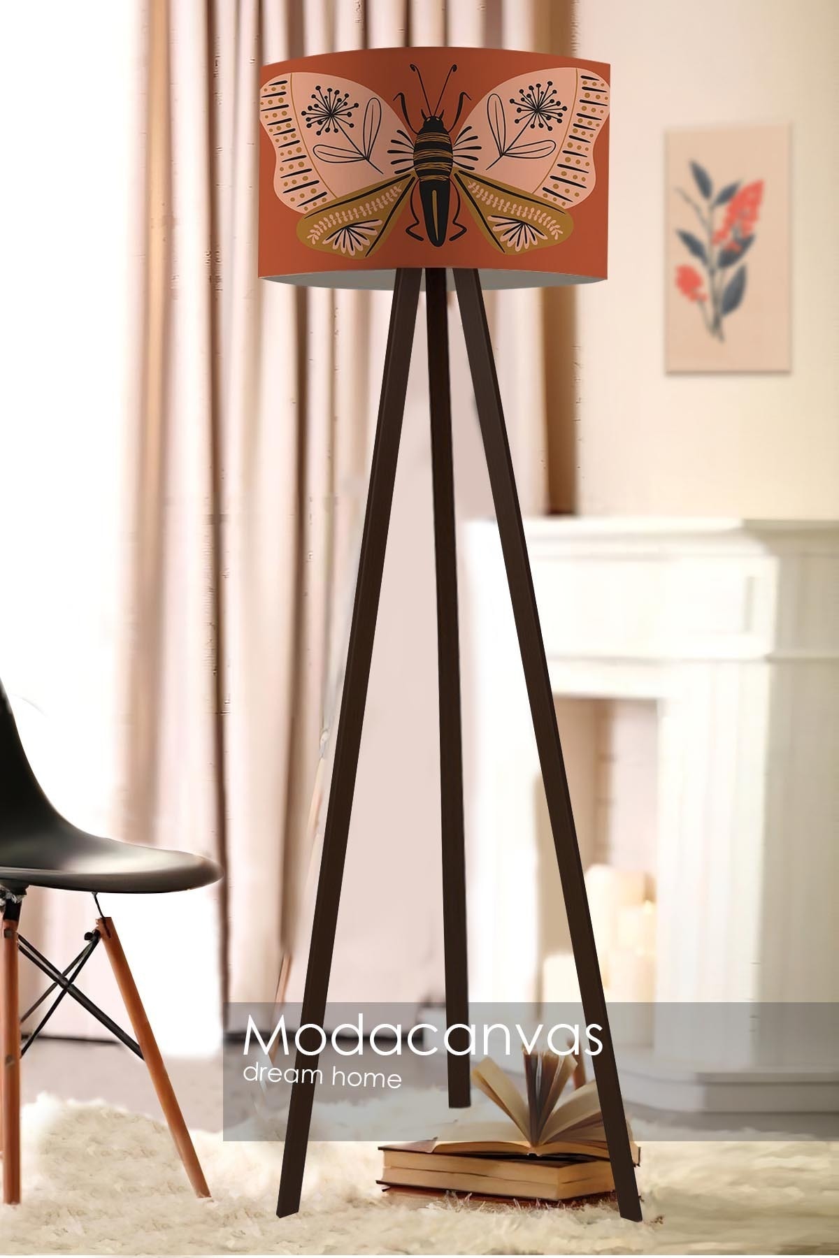 Modacanvas Dekoratif Lambader Mdf Koyu Kahve Ayak
