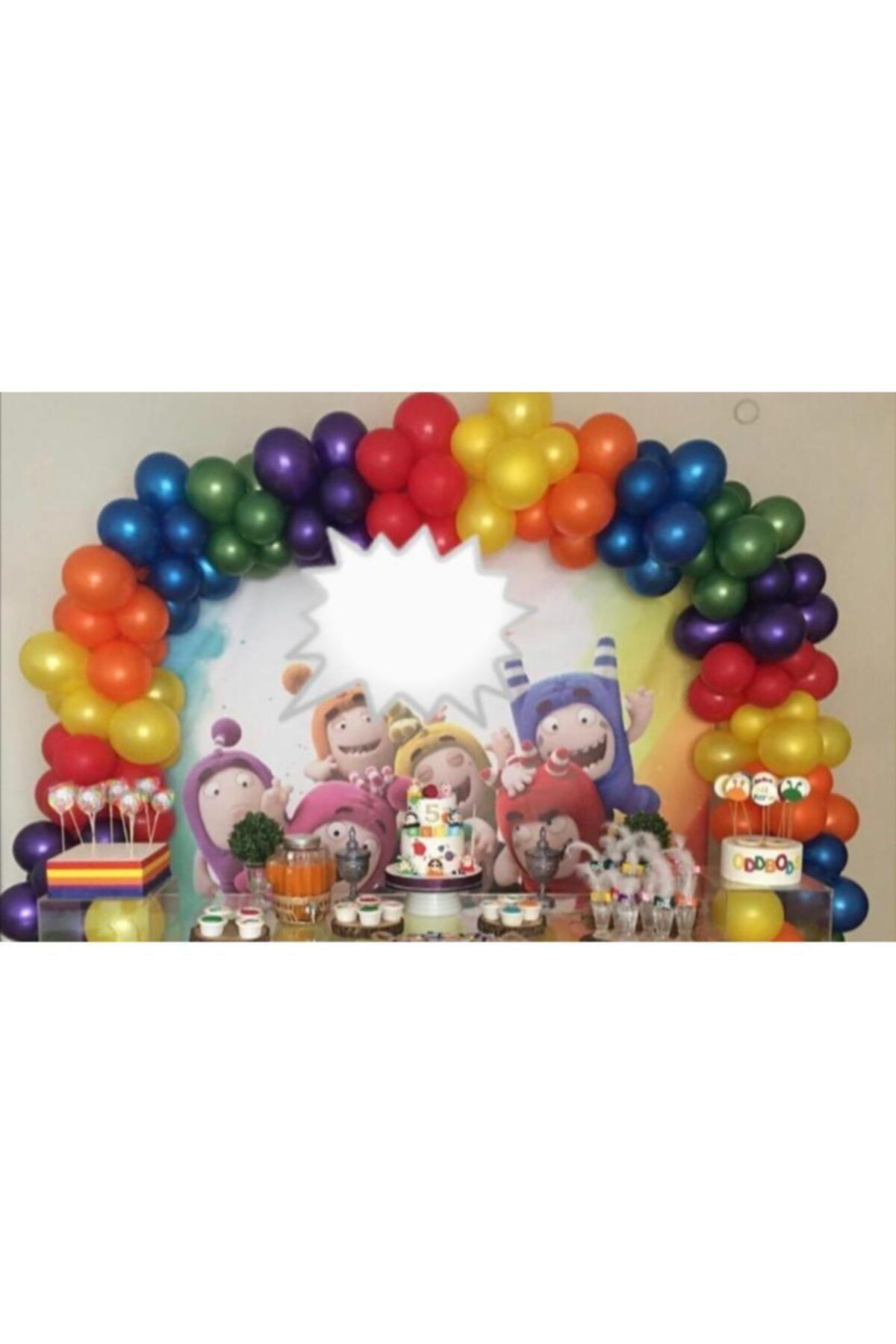 canbayhobi Gökkuşağı Temalı Kosept Balon Balon Zinciri
