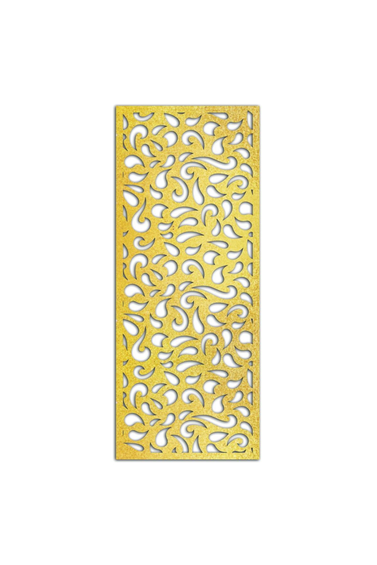 Liar Dekor Liar Ahşap Seperatör (Paravan) - KSP-67 - (10 mm) - (60 cm x 160 cm) - (Gold)