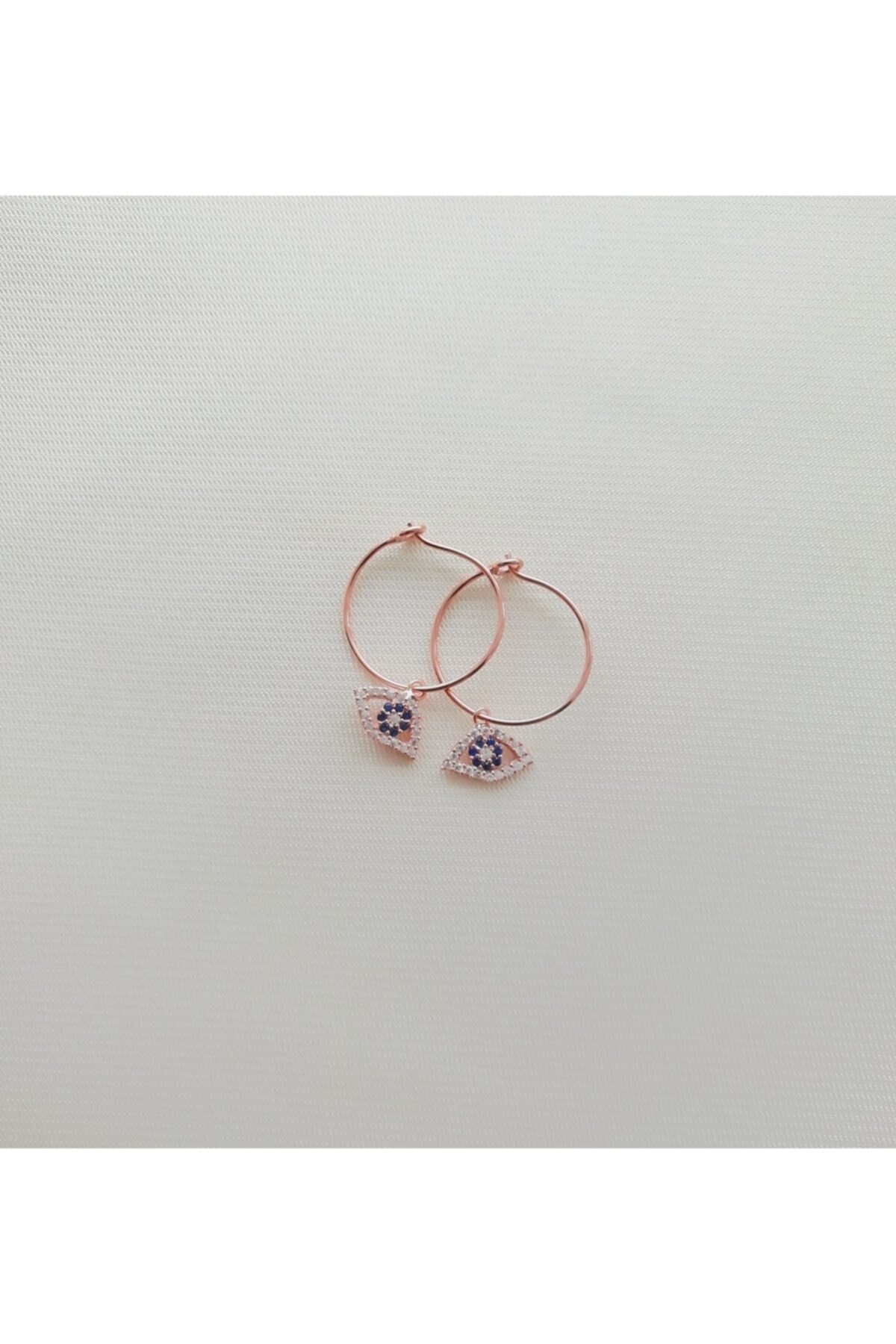 Magic accessories Nazar Boncuklu Halka Göz Küpe 925 Ayar